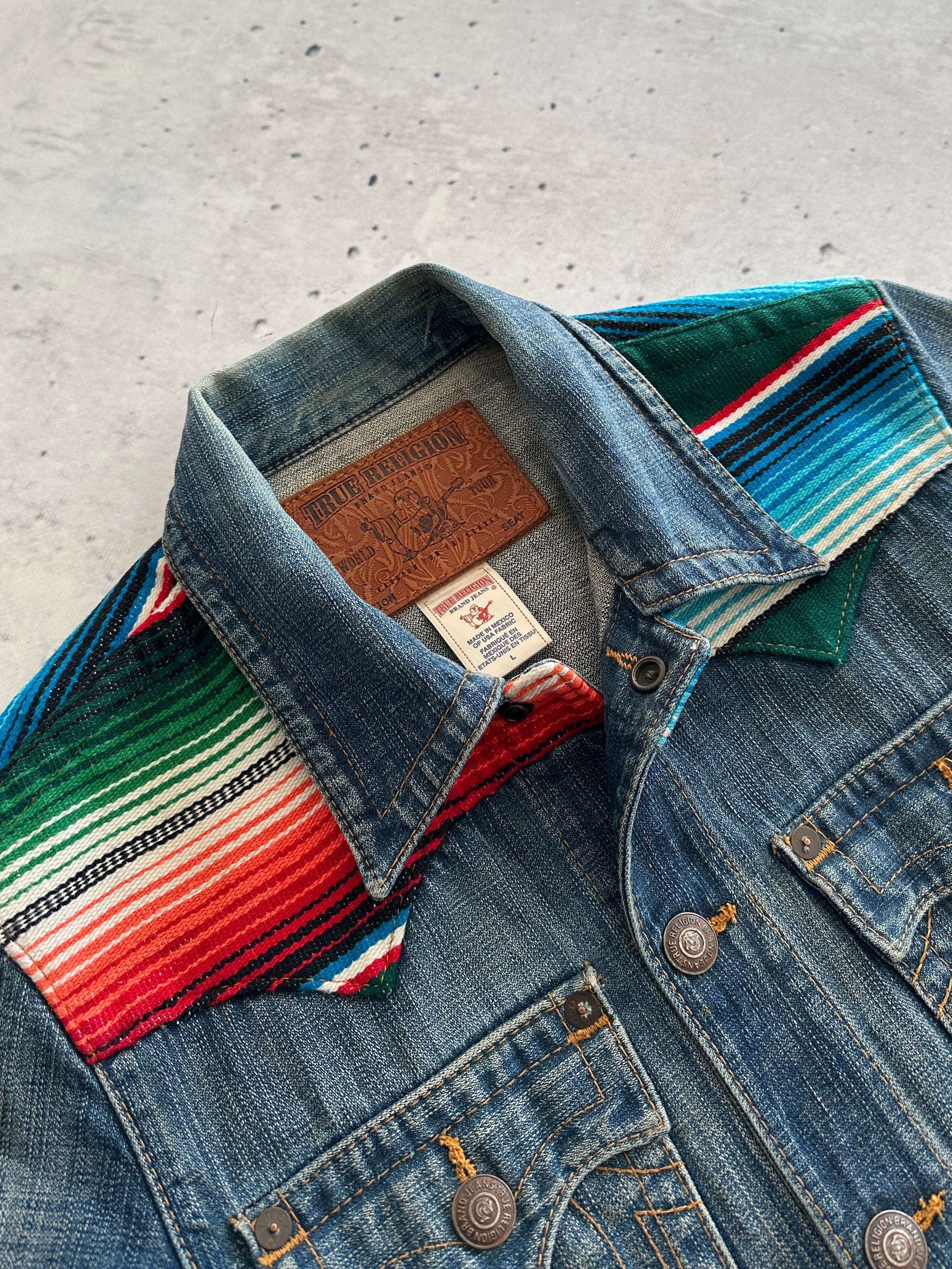 True Religion Johnny Baja Western Trucker Denim Jacket (M)