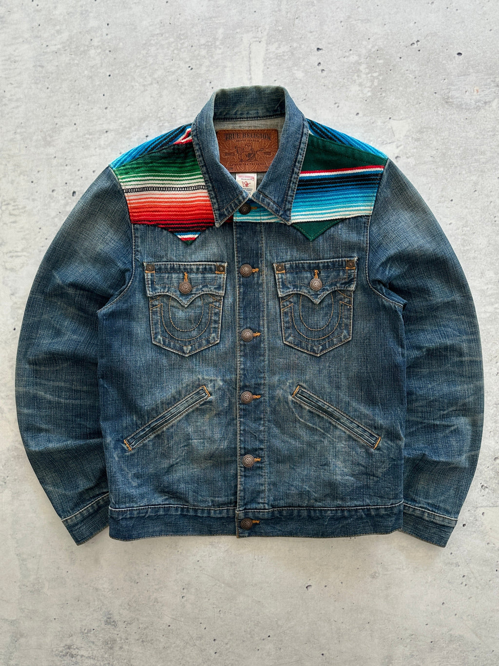 True Religion Johnny Baja Western Trucker Denim Jacket (M)