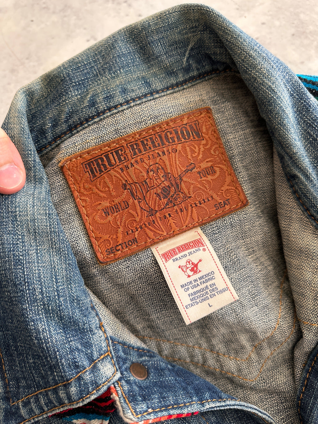 True Religion Johnny Baja Western Trucker Denim Jacket (M)
