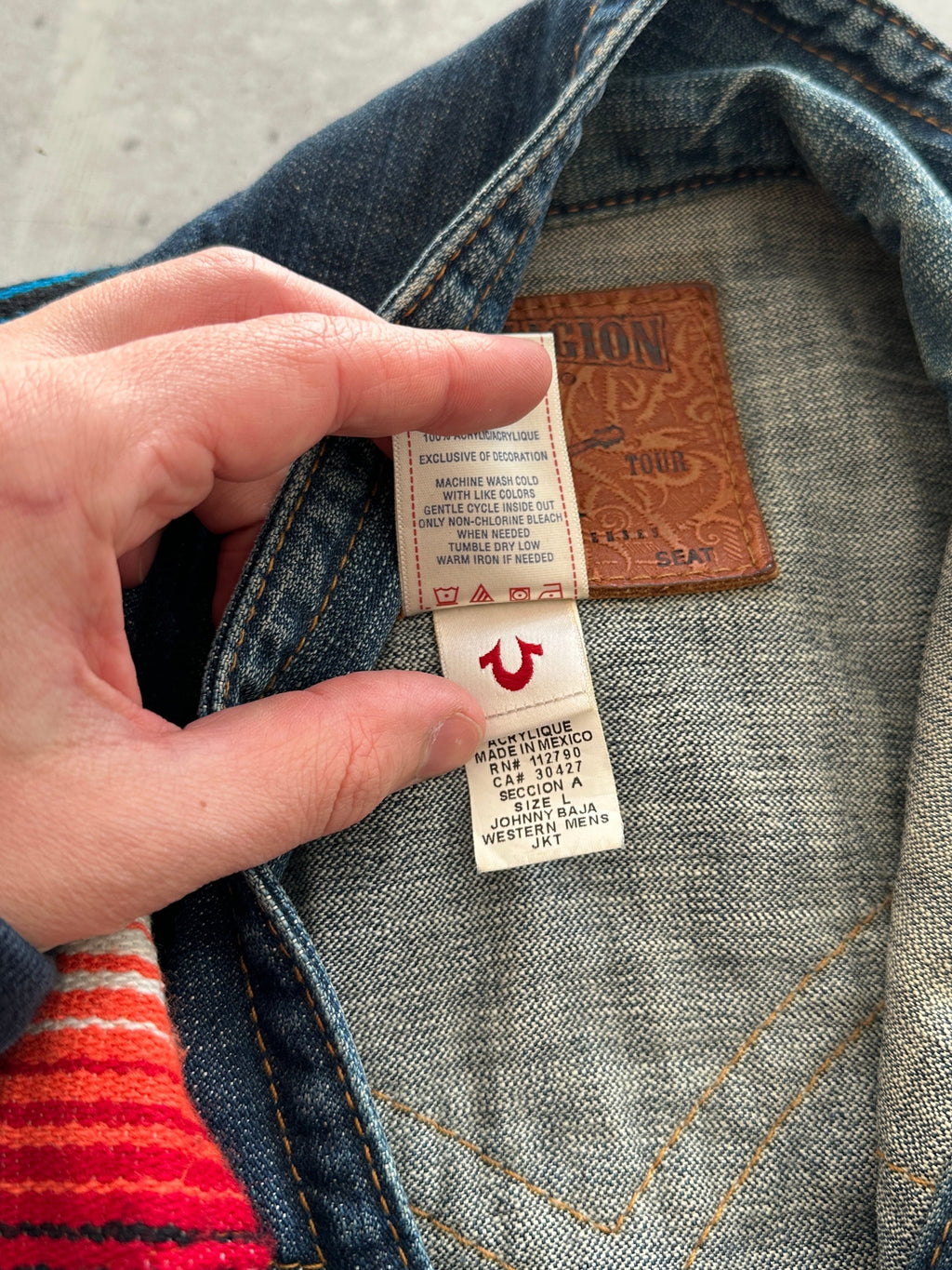 True Religion Johnny Baja Western Trucker Denim Jacket (M)