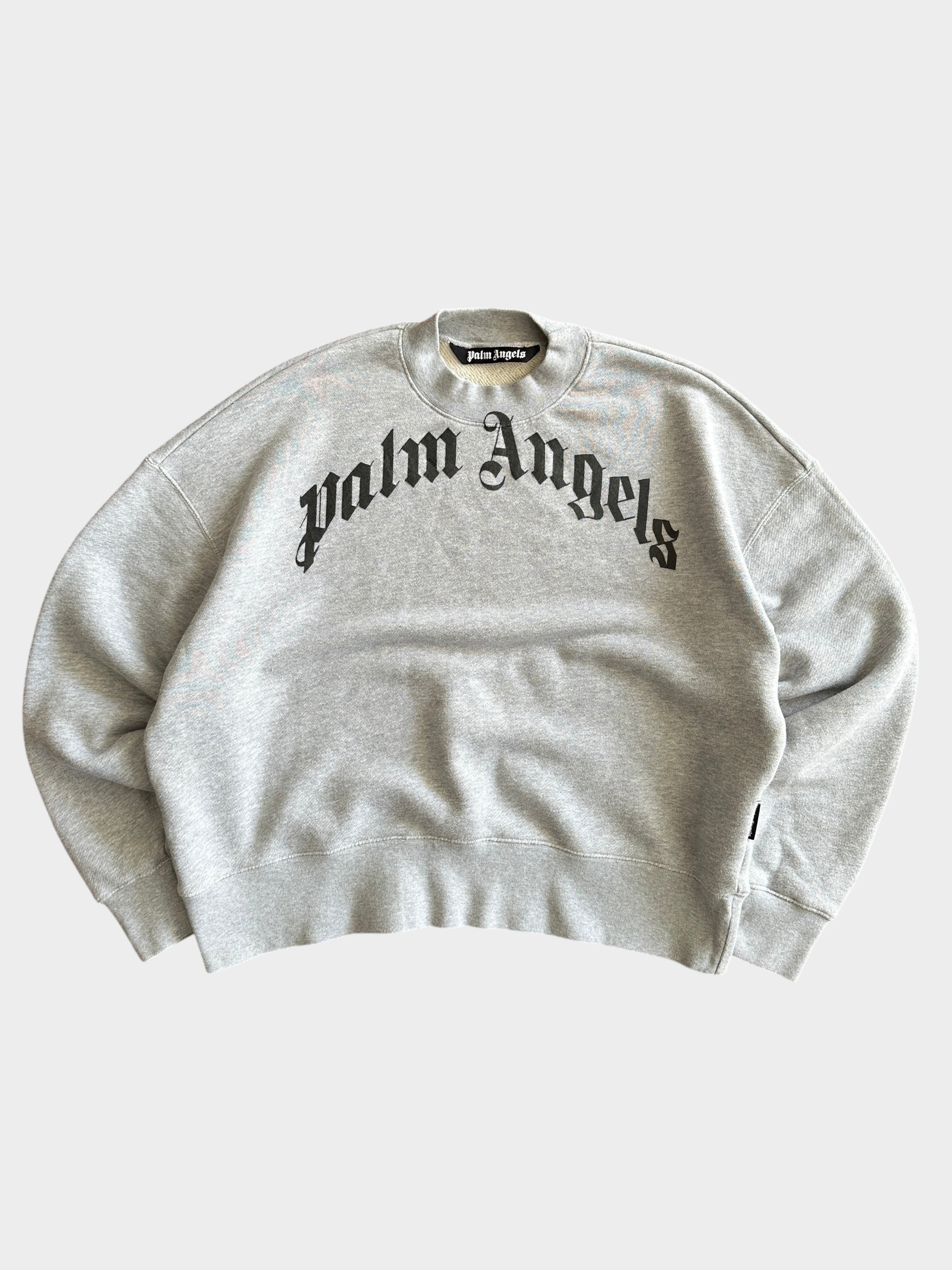 Palm Angels Heavyweight Curved Logo Sweatshirt (S)