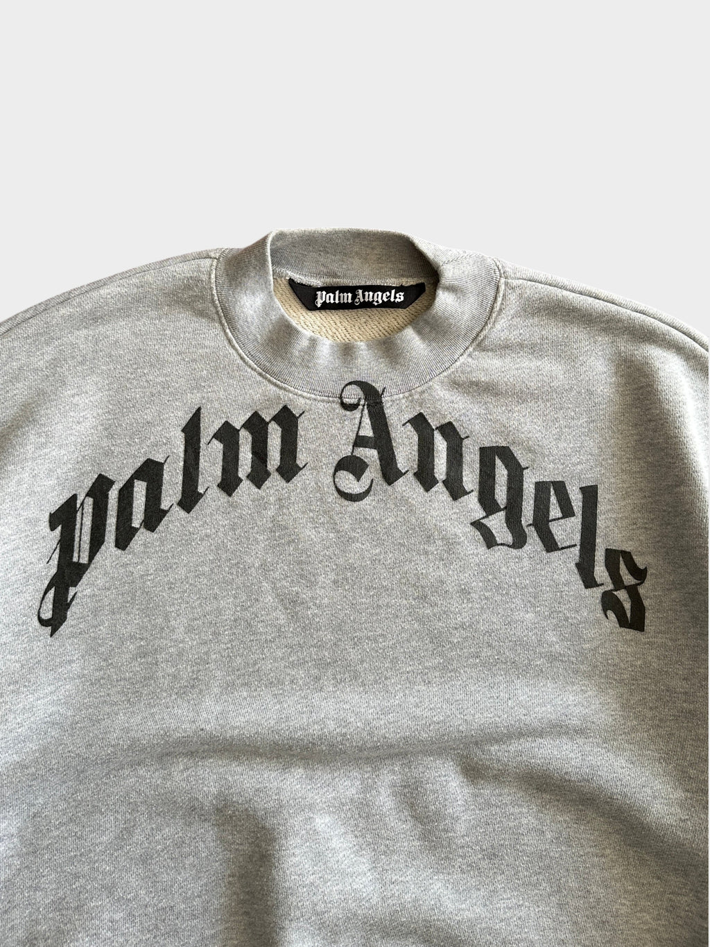 Palm Angels Heavyweight Curved Logo Sweatshirt (S)