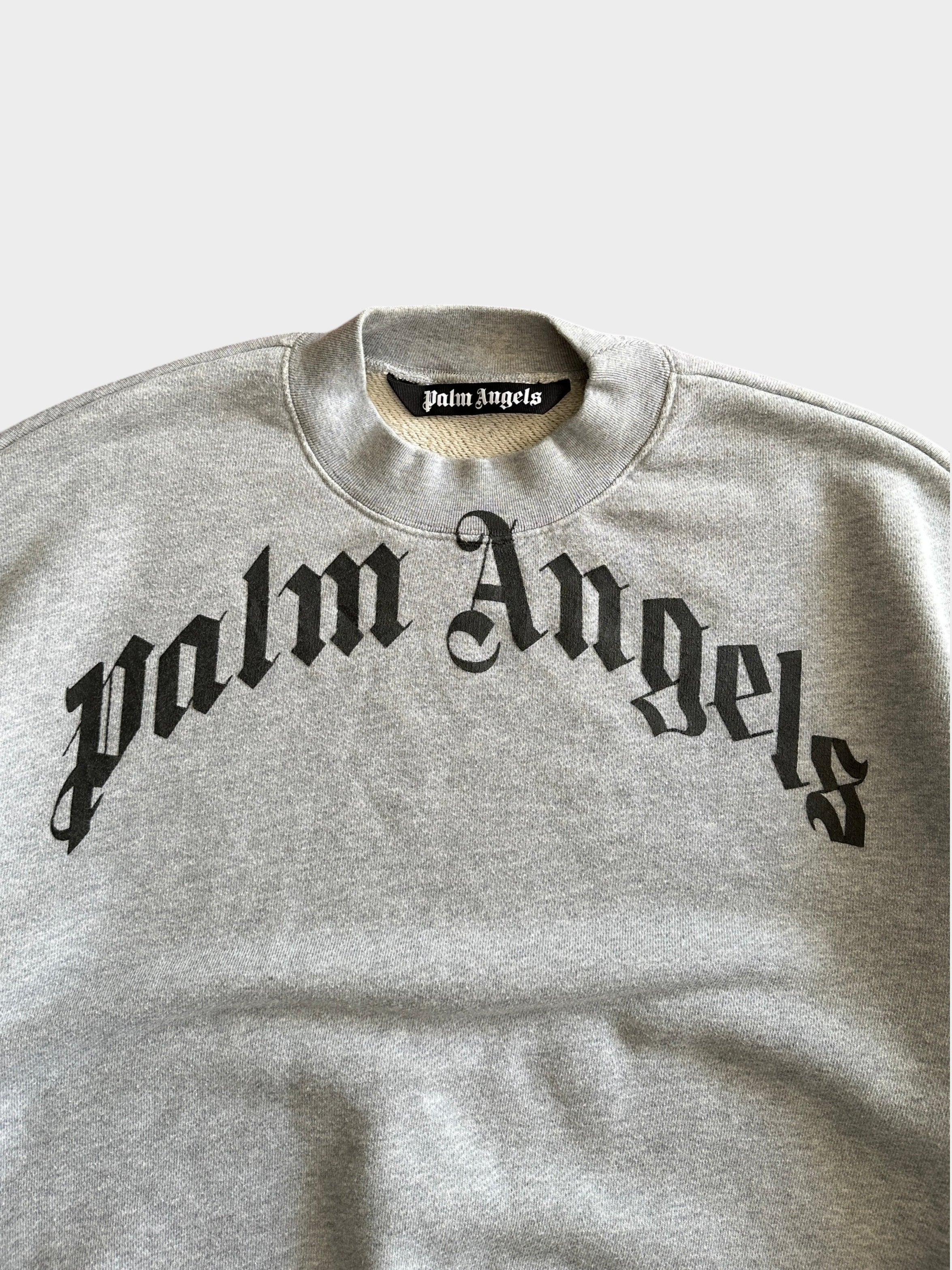 Palm Angels Heavyweight Curved Logo Sweatshirt (S)