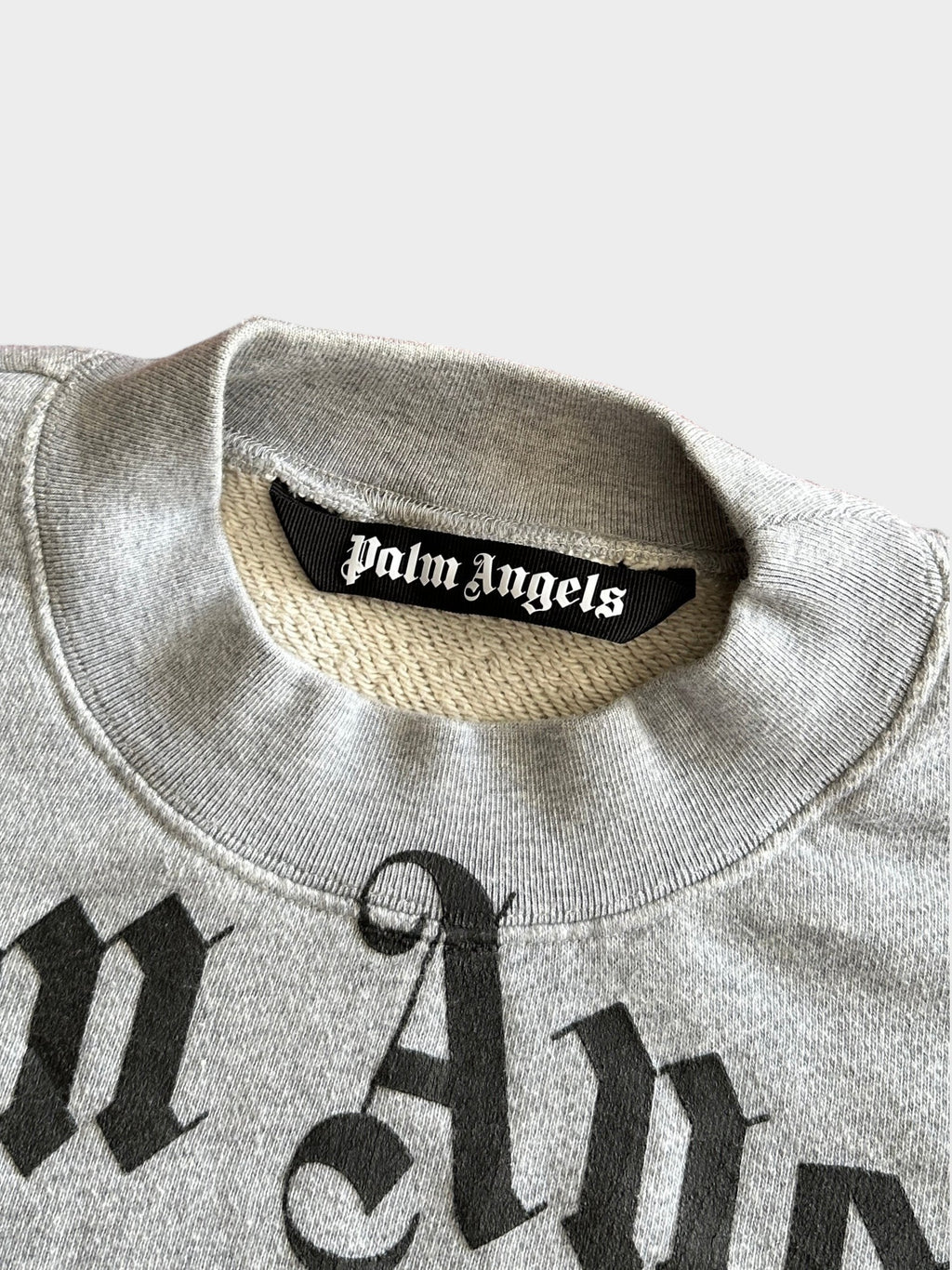Palm Angels Heavyweight Curved Logo Sweatshirt (S)