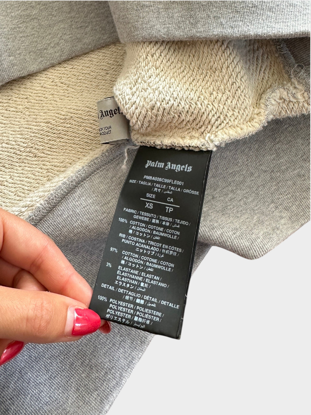 Palm Angels Heavyweight Curved Logo Sweatshirt (S)