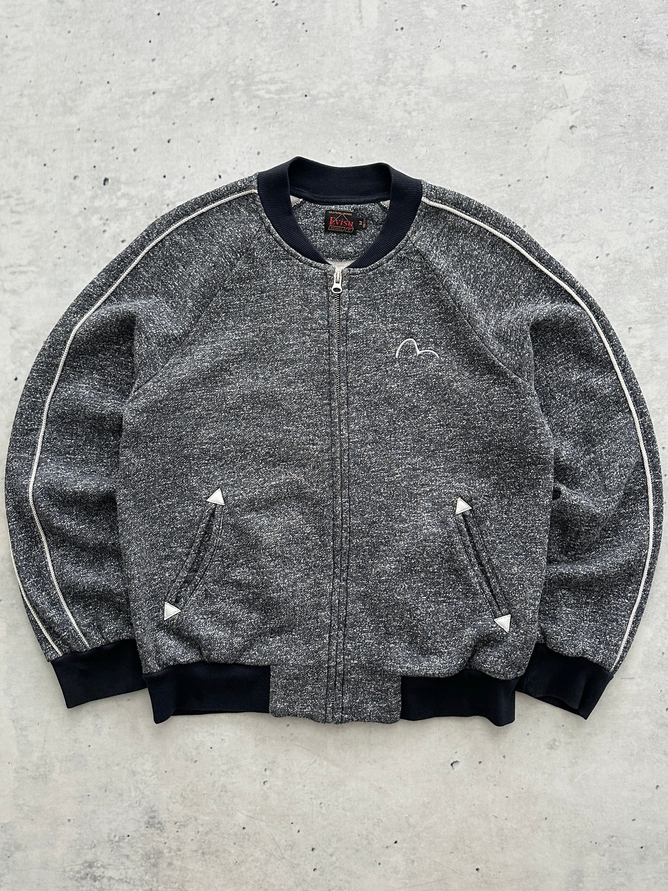 Evisu Embroidered Koi Zip Up Sweatshirt (Women's S)