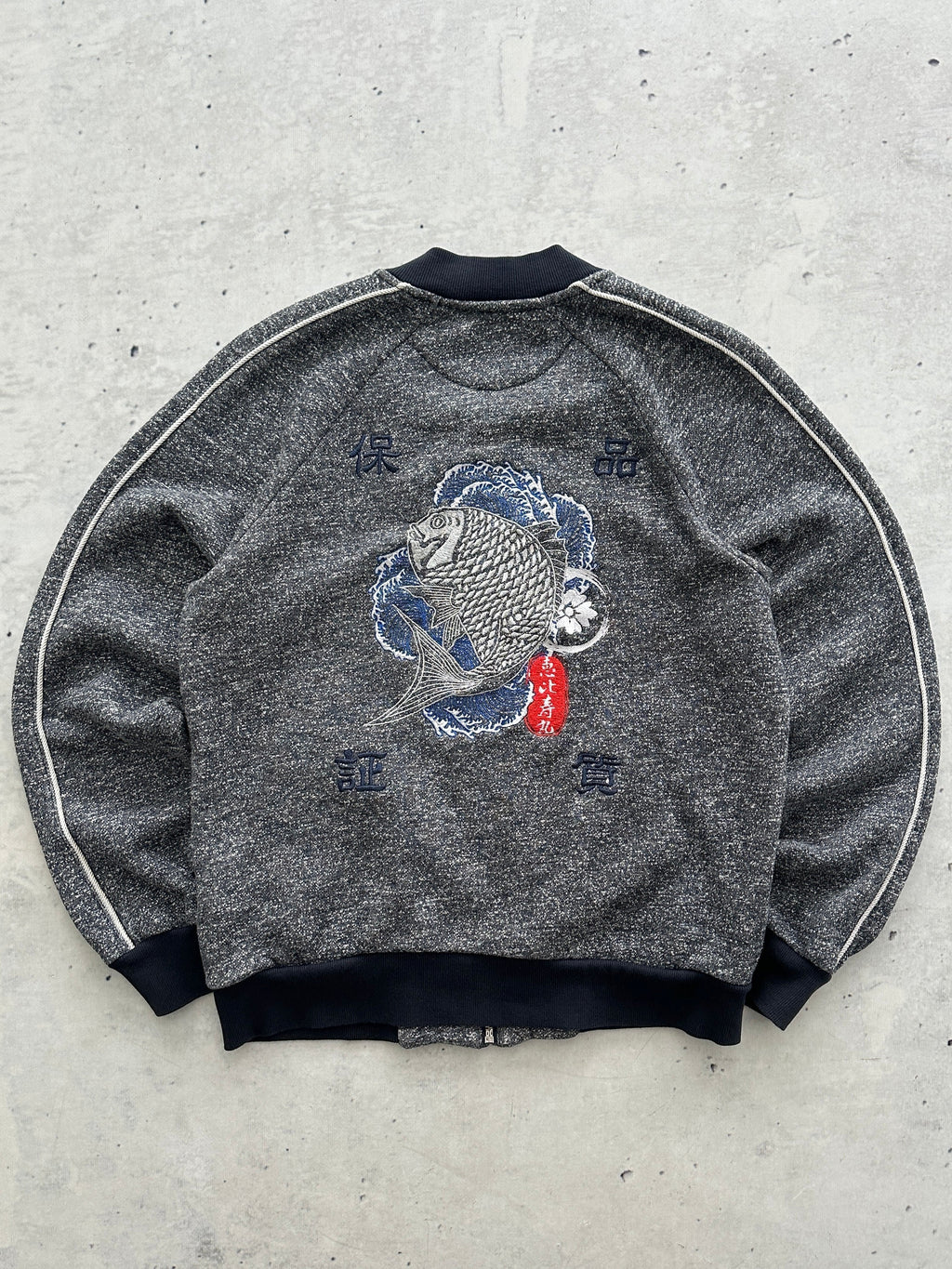 Evisu Embroidered Koi Zip Up Sweatshirt (Women's S)
