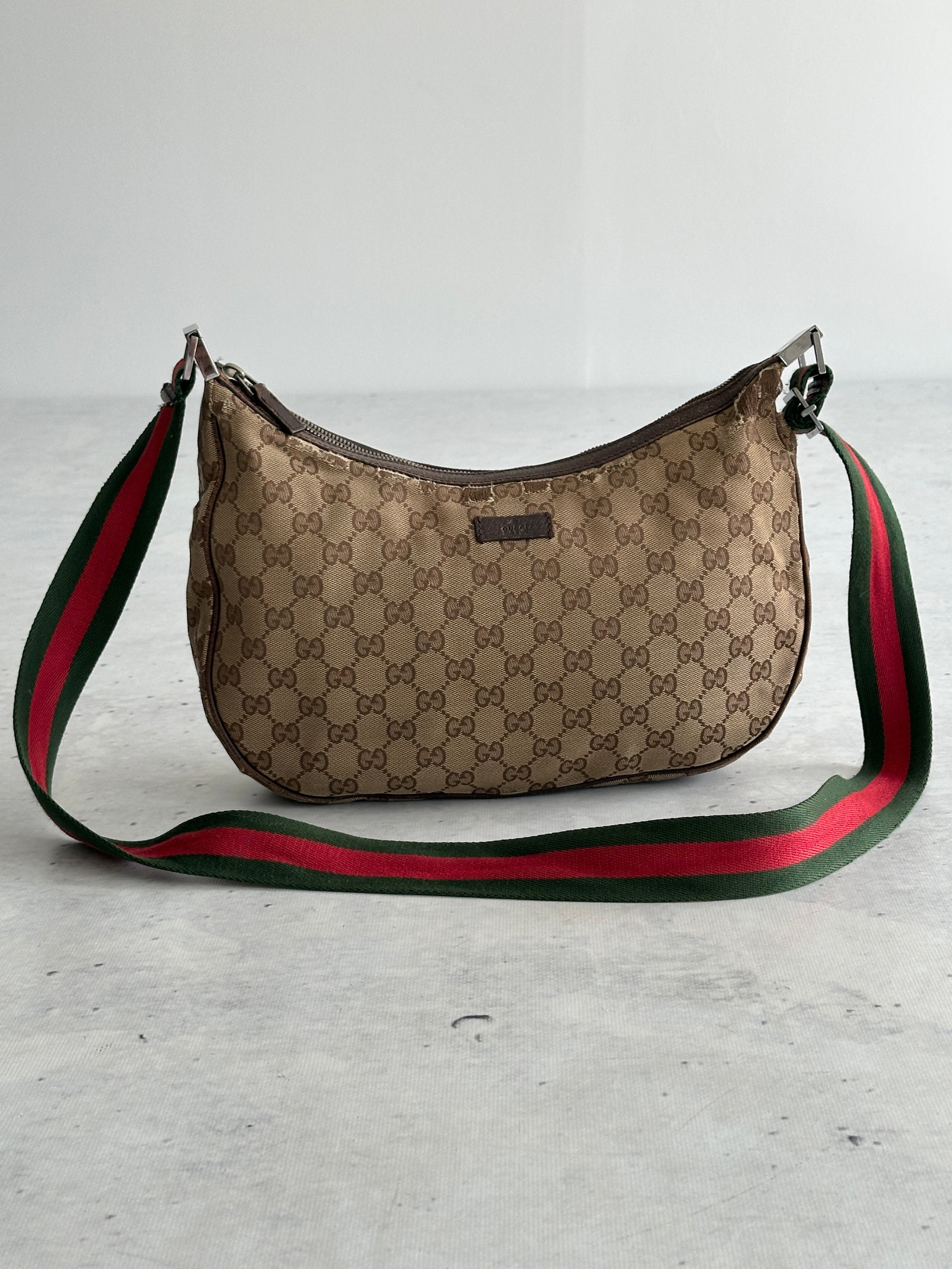 Vintage Gucci GG Canvas Sherry Crossbody Bag (One Size)