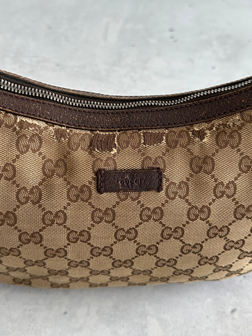 Vintage Gucci GG Canvas Sherry Crossbody Bag (One Size)