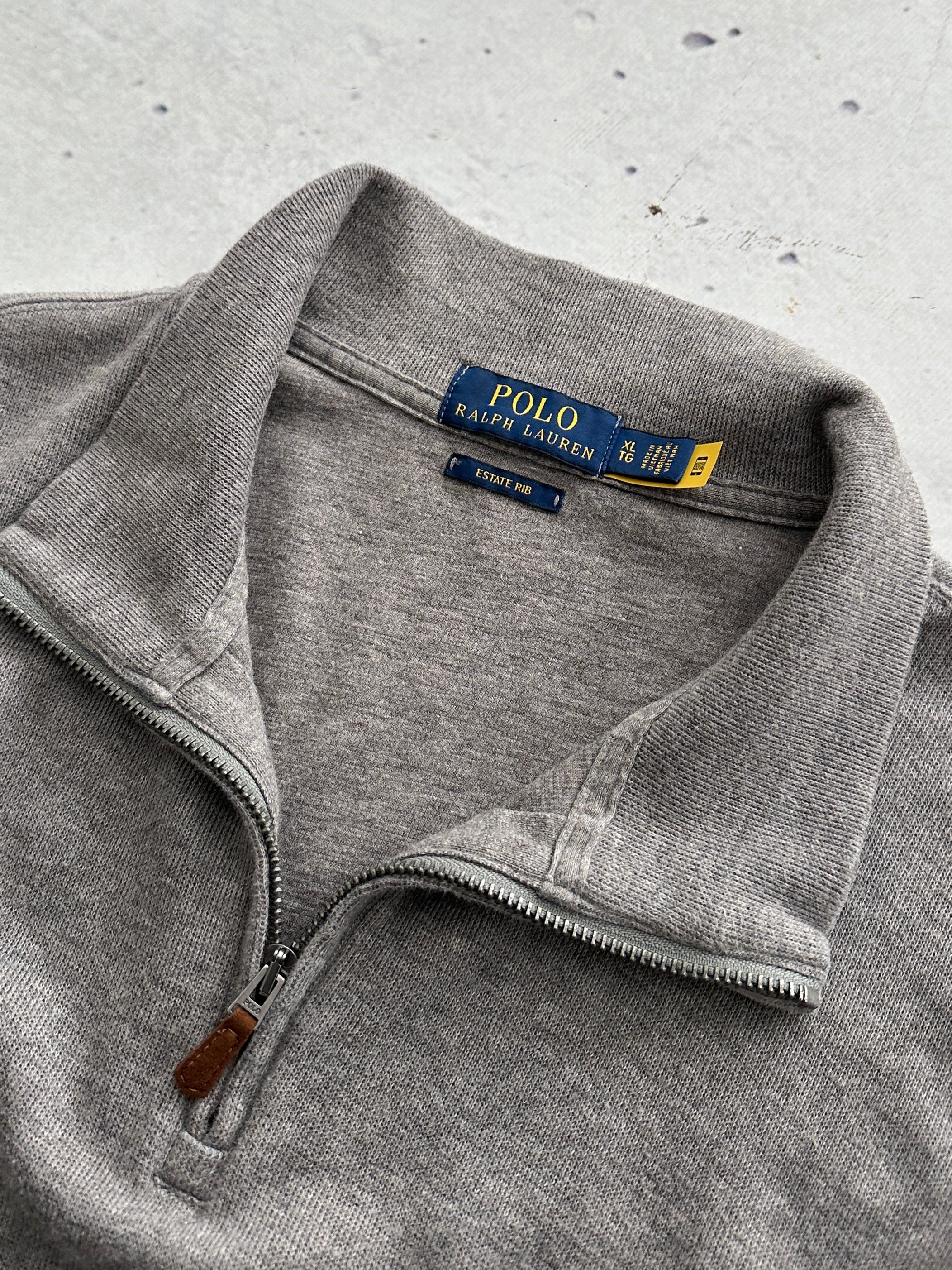 Ralph Lauren 1/4 Zip Estate Rib Pullover Jumper (XL)