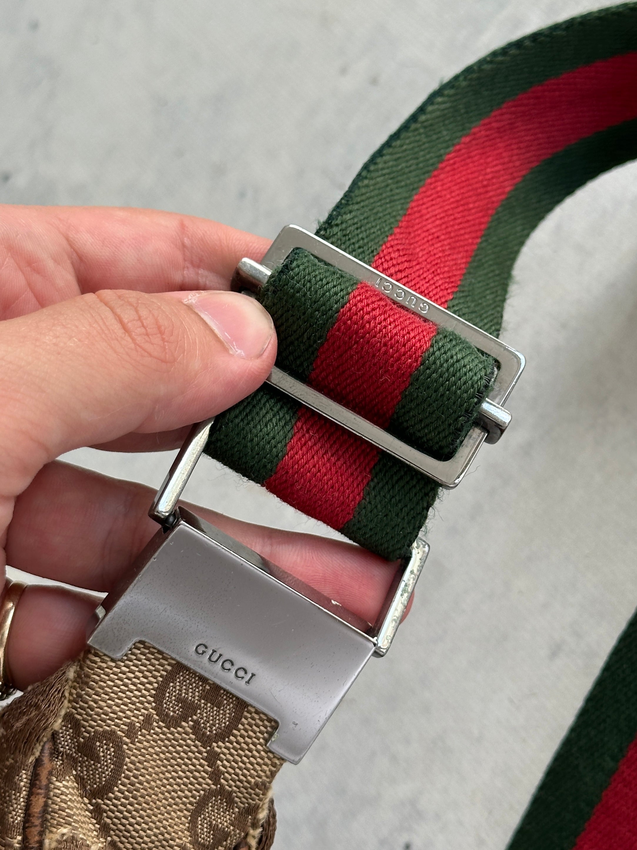Vintage Gucci GG Canvas Sherry Crossbody Bag (One Size)