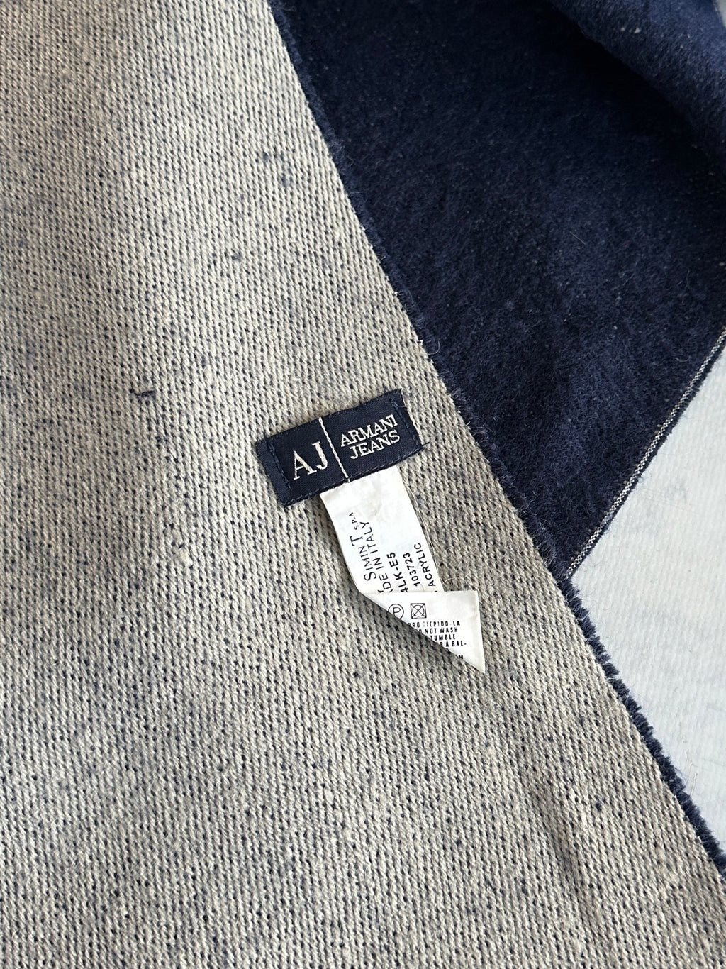 Armani Jeans Reversible Spell Out Knit Scarf (One Size)