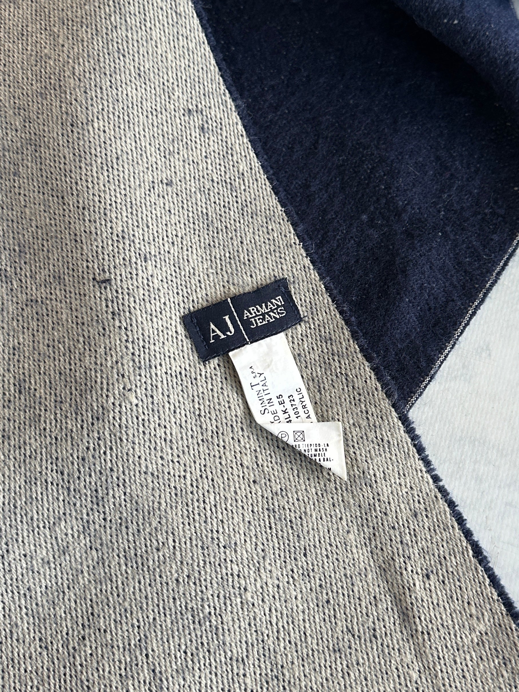 Armani Jeans Reversible Spell Out Knit Scarf (One Size)