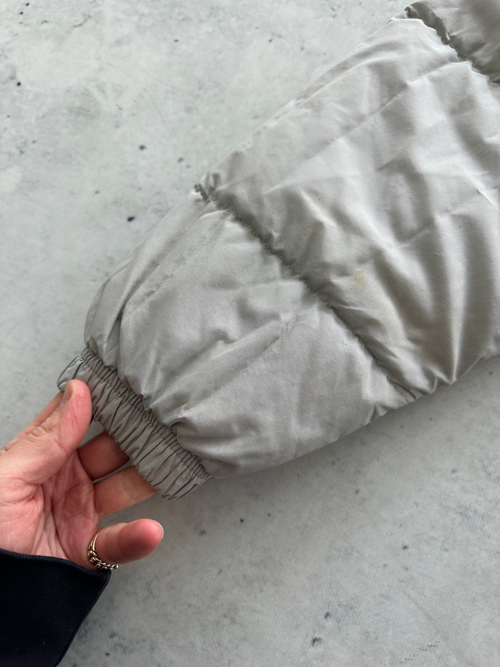 90's Nike Swoosh Zip Up Puffer Jacket (Women's M)