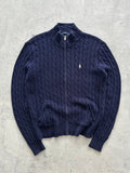 Ralph Lauren Cable Knit Zip Up Jumper (Women's L)