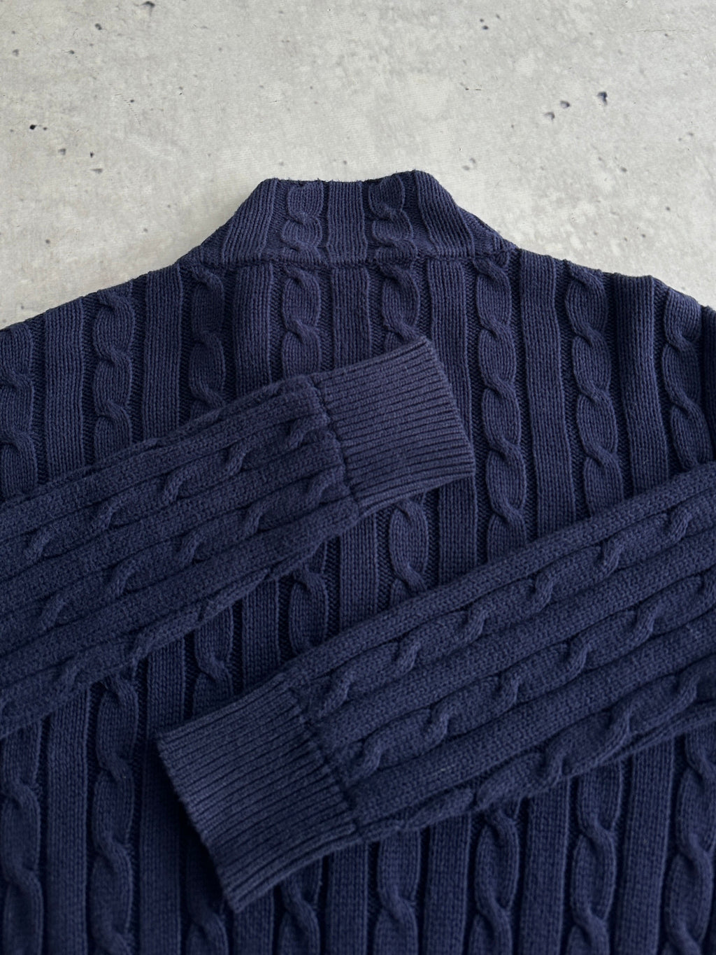Ralph Lauren Cable Knit Zip Up Jumper (Women's L)