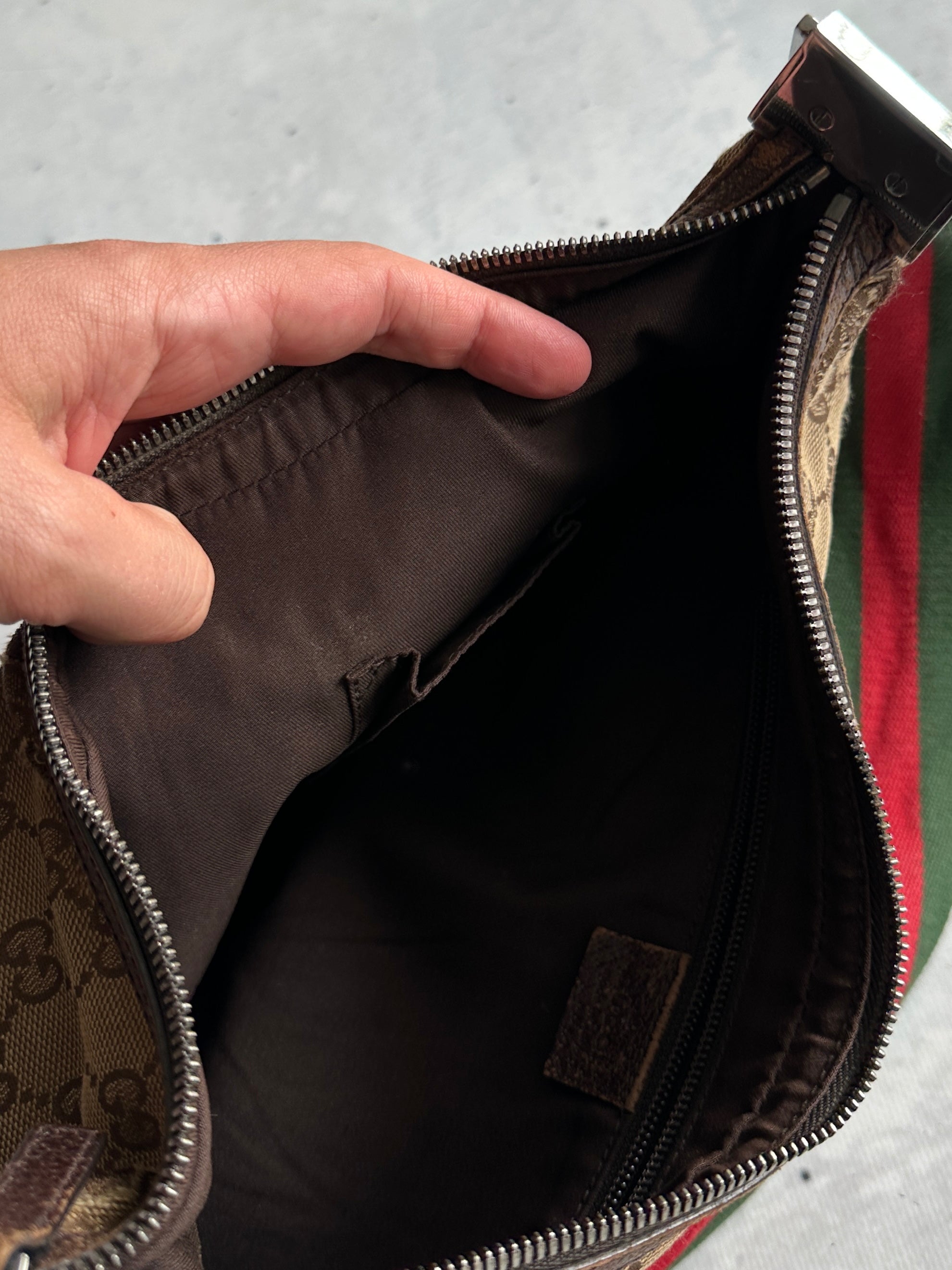 Vintage Gucci GG Canvas Sherry Crossbody Bag (One Size)