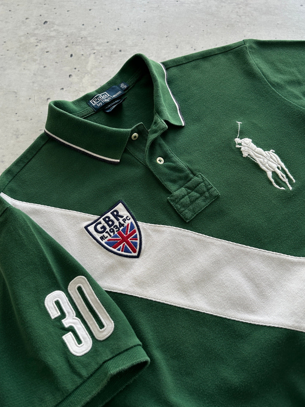 Ralph Lauren Big Logo Stripe Polo Shirt (XXL)