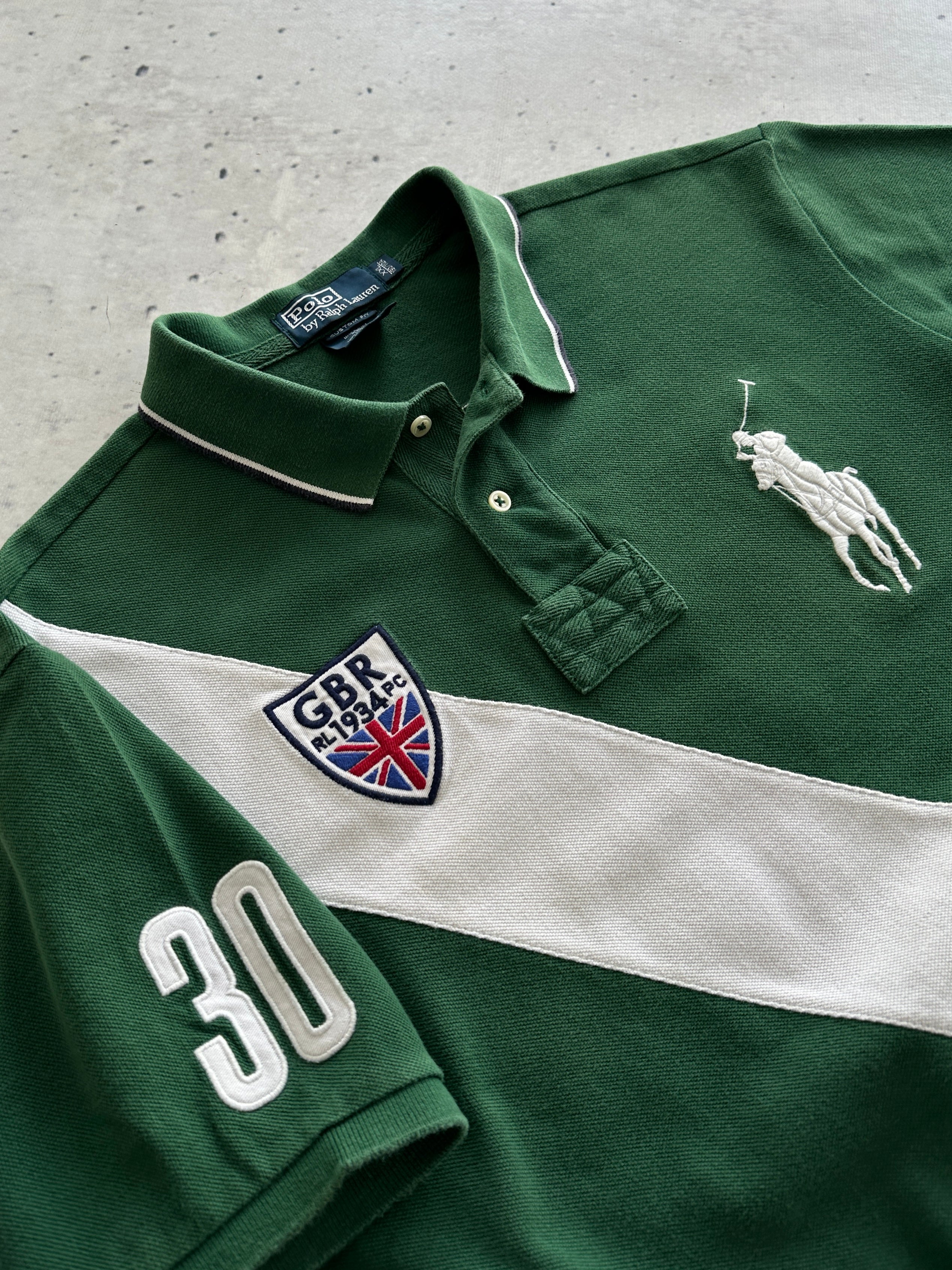 Ralph Lauren Big Logo Stripe Polo Shirt (XXL)