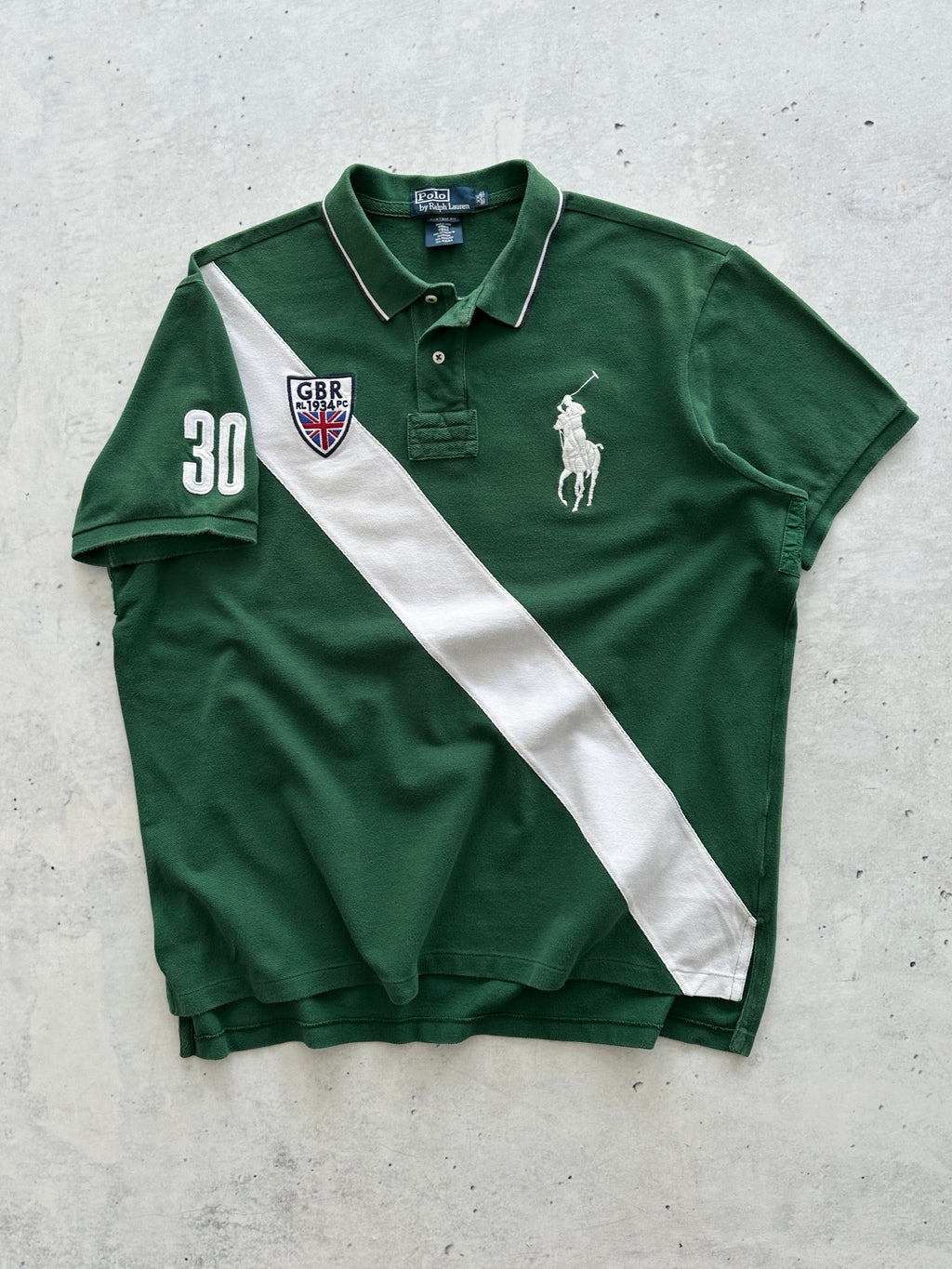 Ralph Lauren Big Logo Stripe Polo Shirt (XXL)