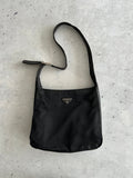 00's Prada Nylon Leather strap Bag (One Size)