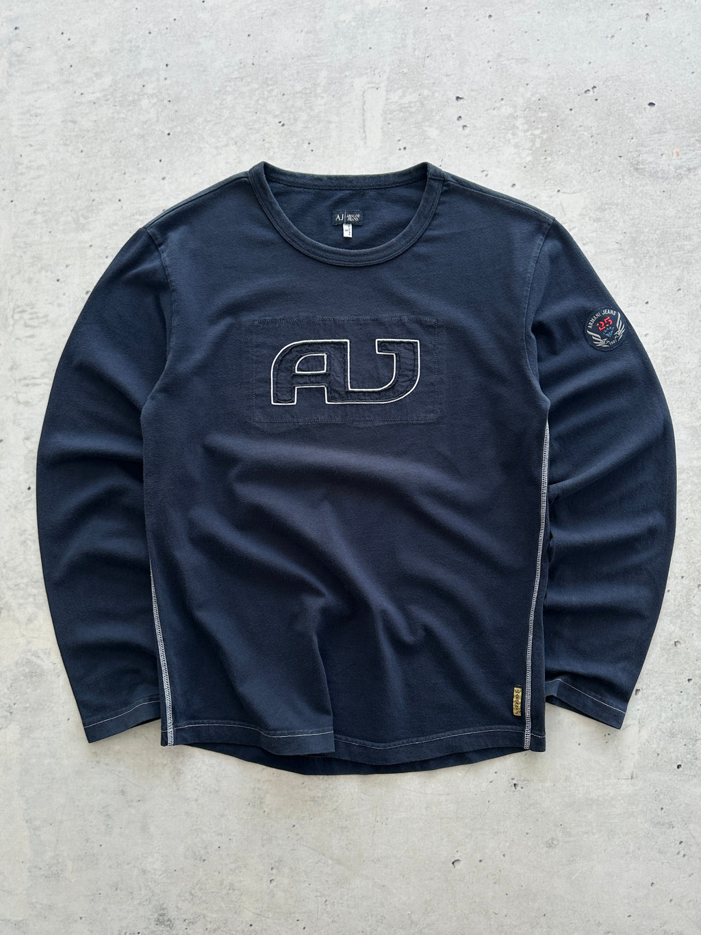 00's Armani Jeans Embroidered AJ Long Sleeve T Shirt (S)