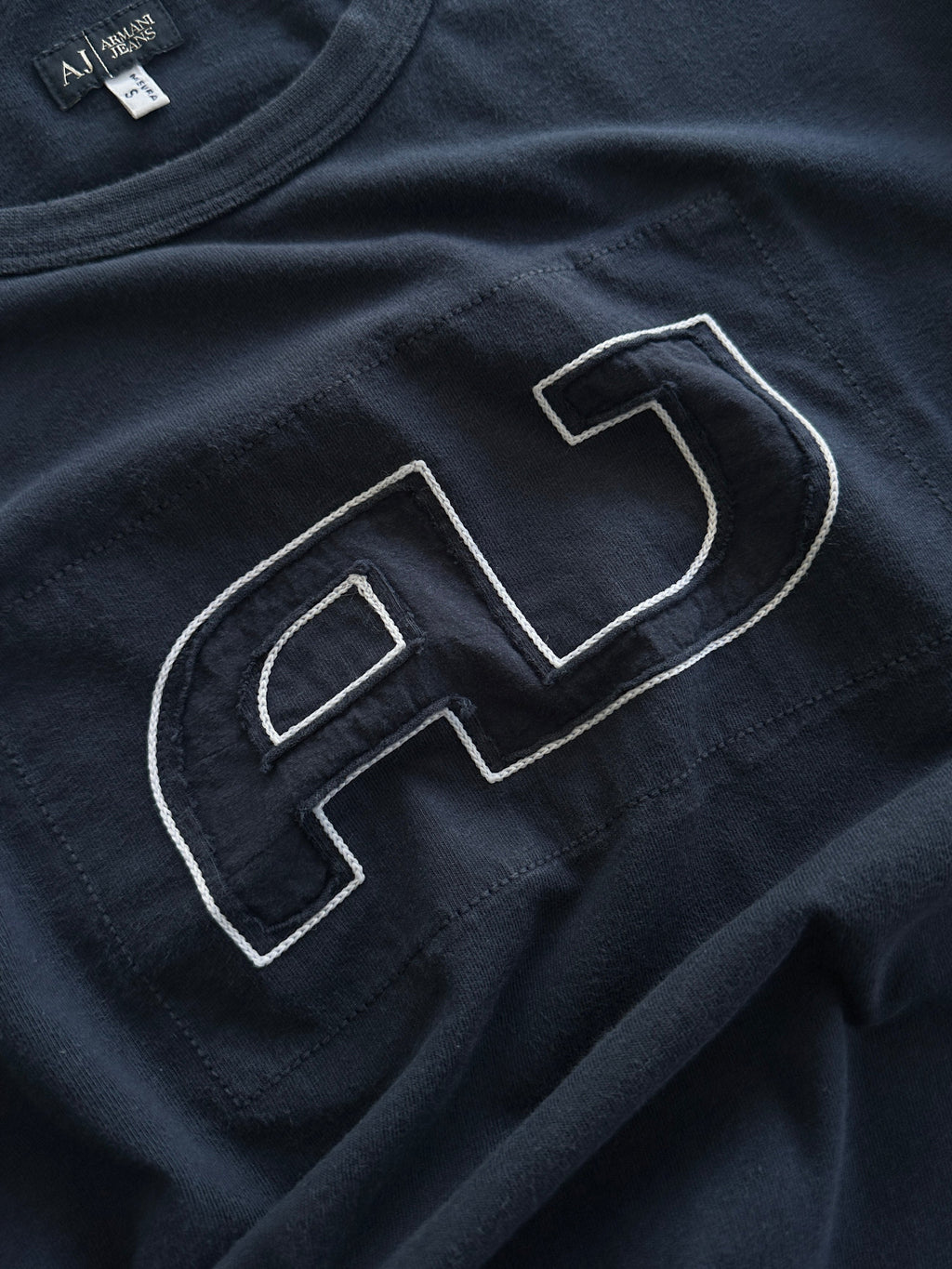00's Armani Jeans Embroidered AJ Long Sleeve T Shirt (S)