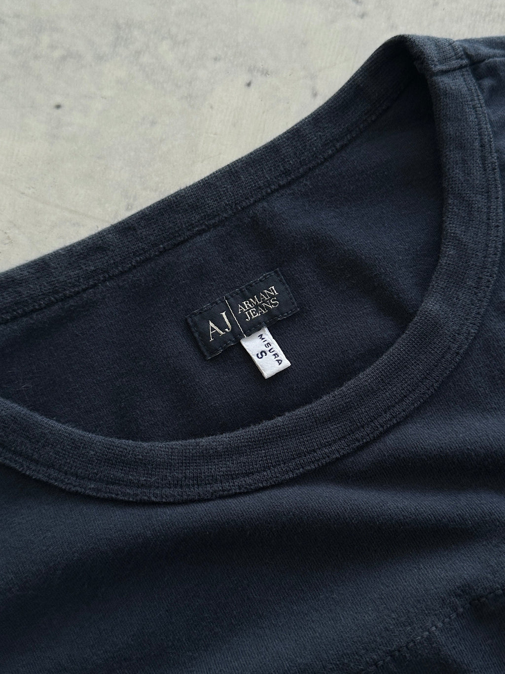 00's Armani Jeans Embroidered AJ Long Sleeve T Shirt (S)