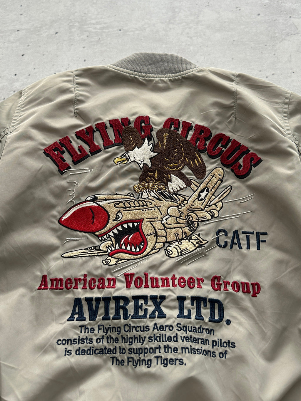 Avirex MA-1 Embroidered Patch Zip Up Bomber Jacket (Women's S)
