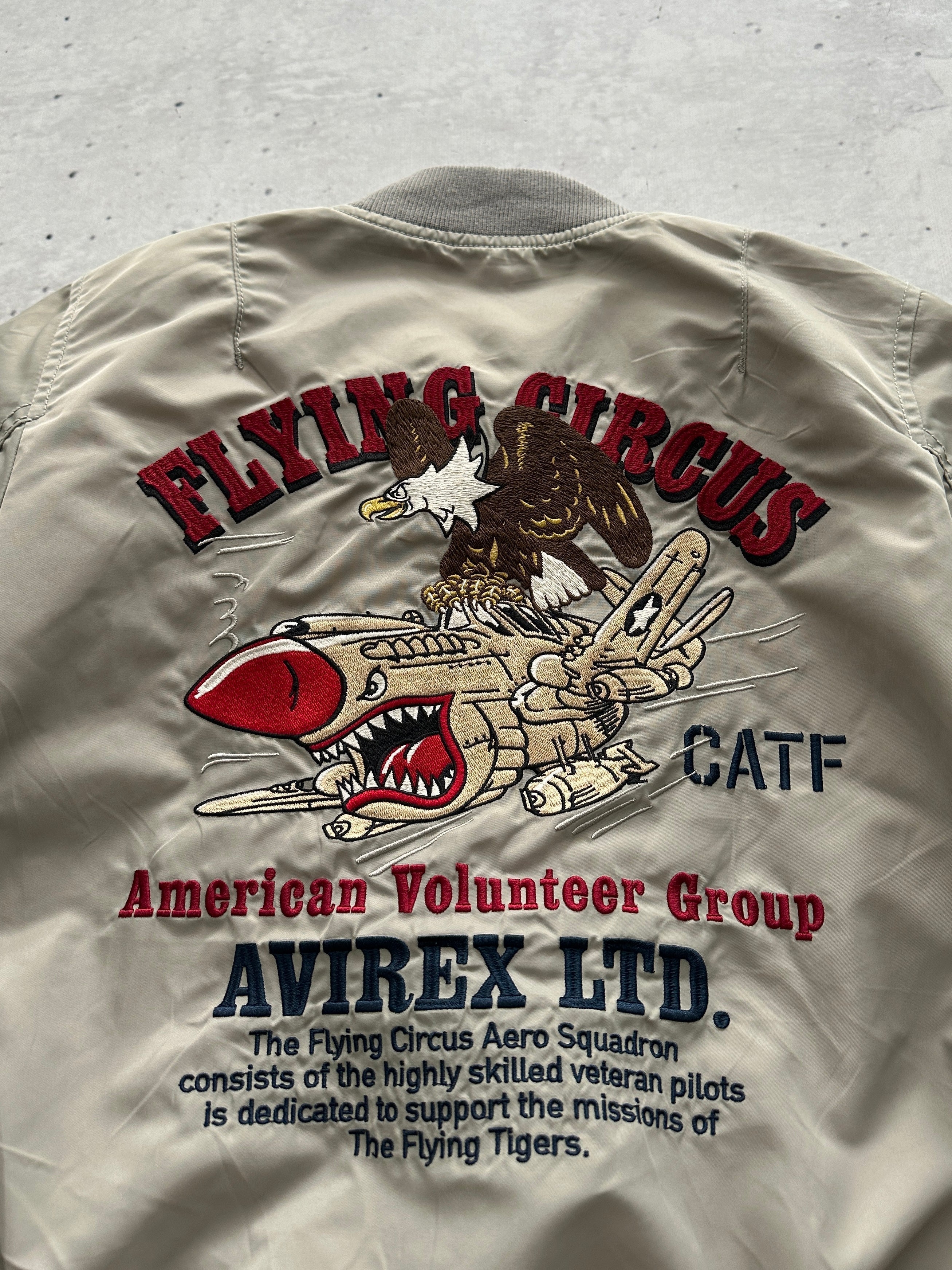 Avirex MA-1 Embroidered Patch Zip Up Bomber Jacket (Women's S)