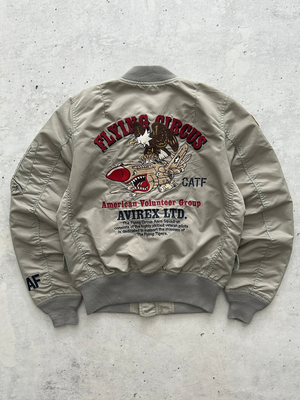 Avirex MA-1 Embroidered Patch Zip Up Bomber Jacket (Women's S)
