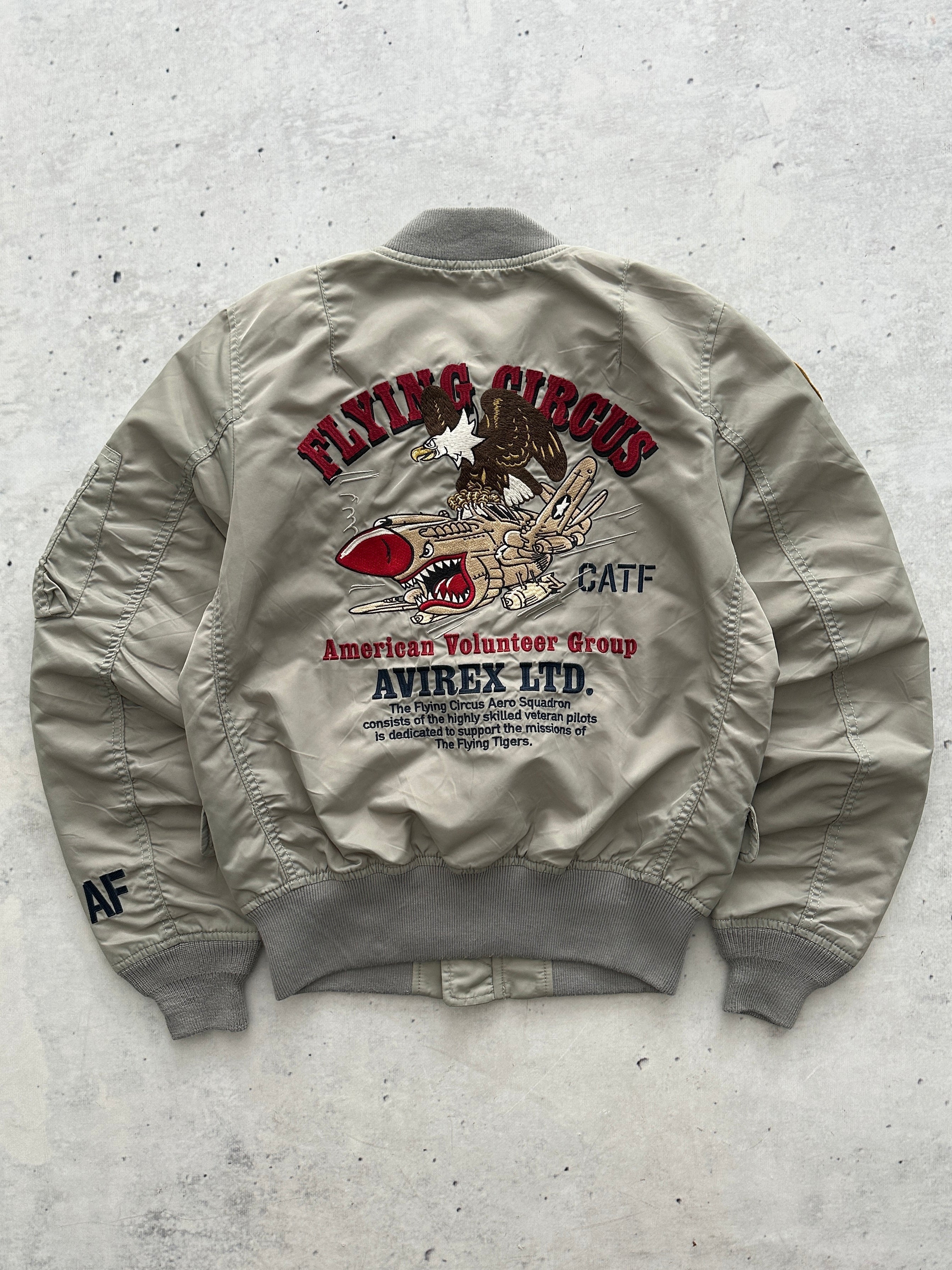 Avirex MA-1 Embroidered Patch Zip Up Bomber Jacket (Women's S)