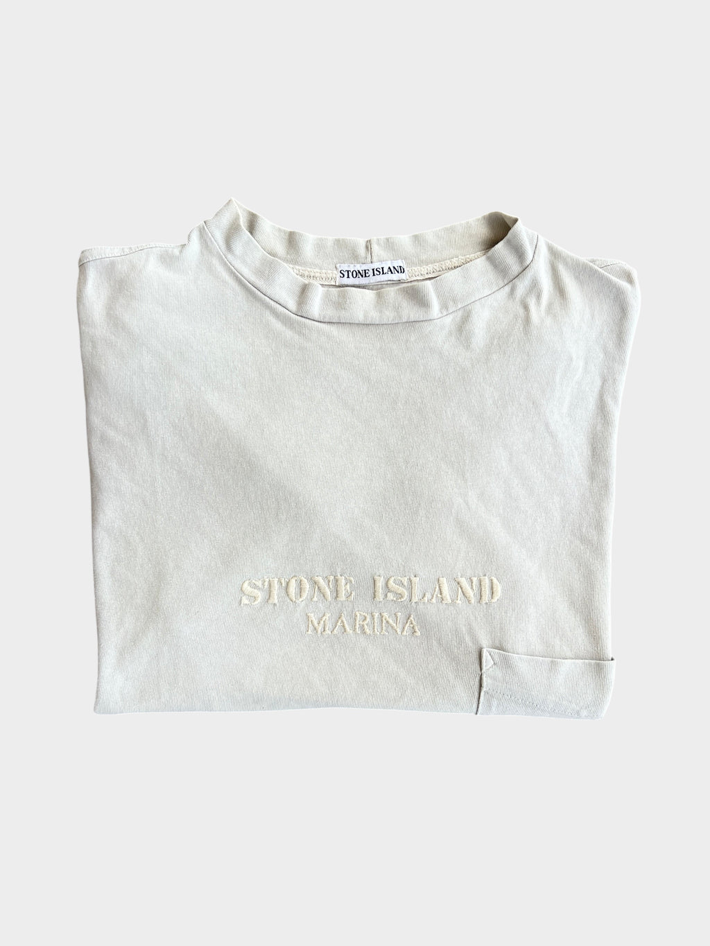 90's Stone Island Marina Heavyweight Embroidered T Shirt (L)