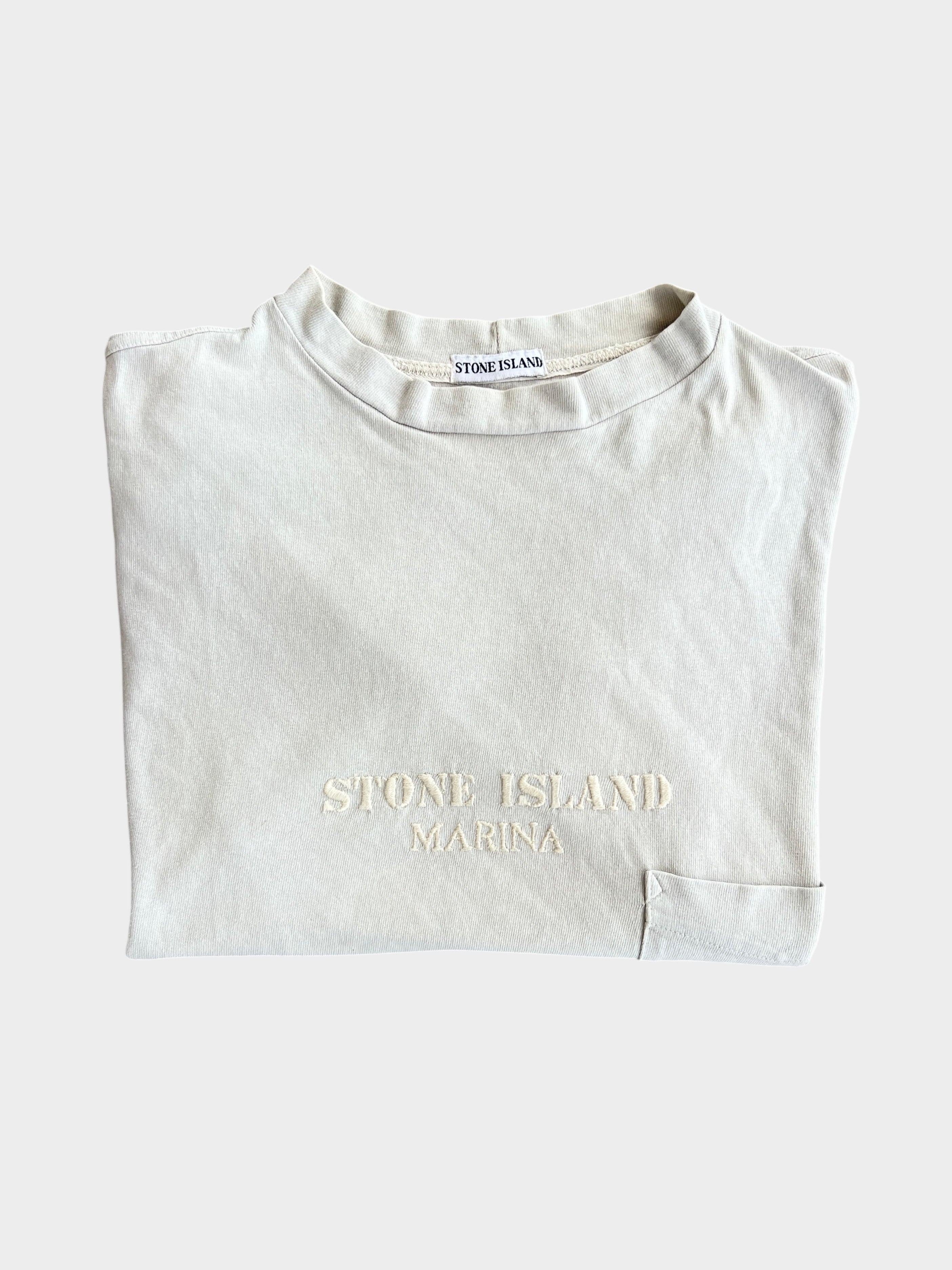 90's Stone Island Marina Heavyweight Embroidered T Shirt (L)