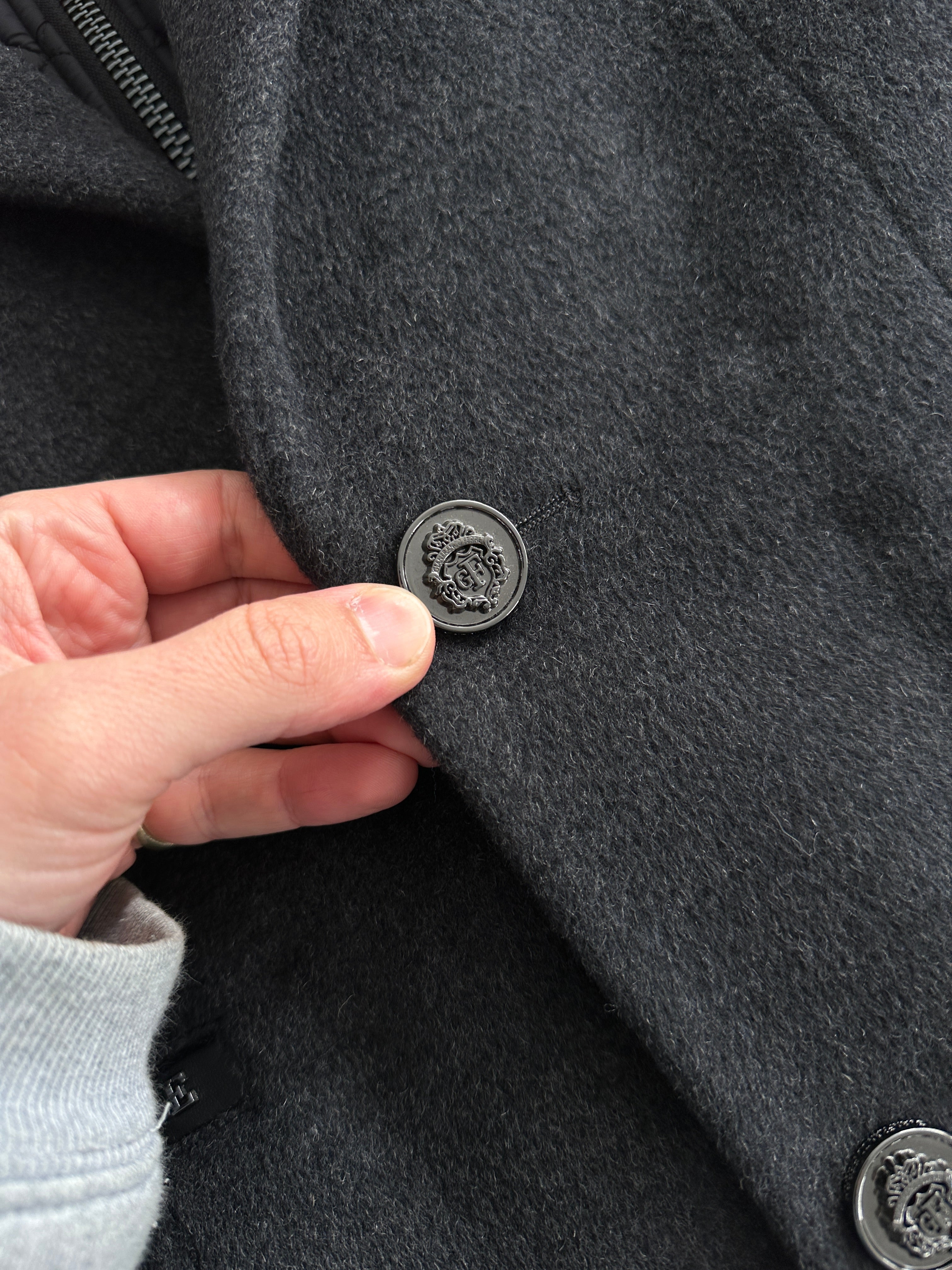 Gianfranco Ferré Wool Detachable Hooded Coat (M)