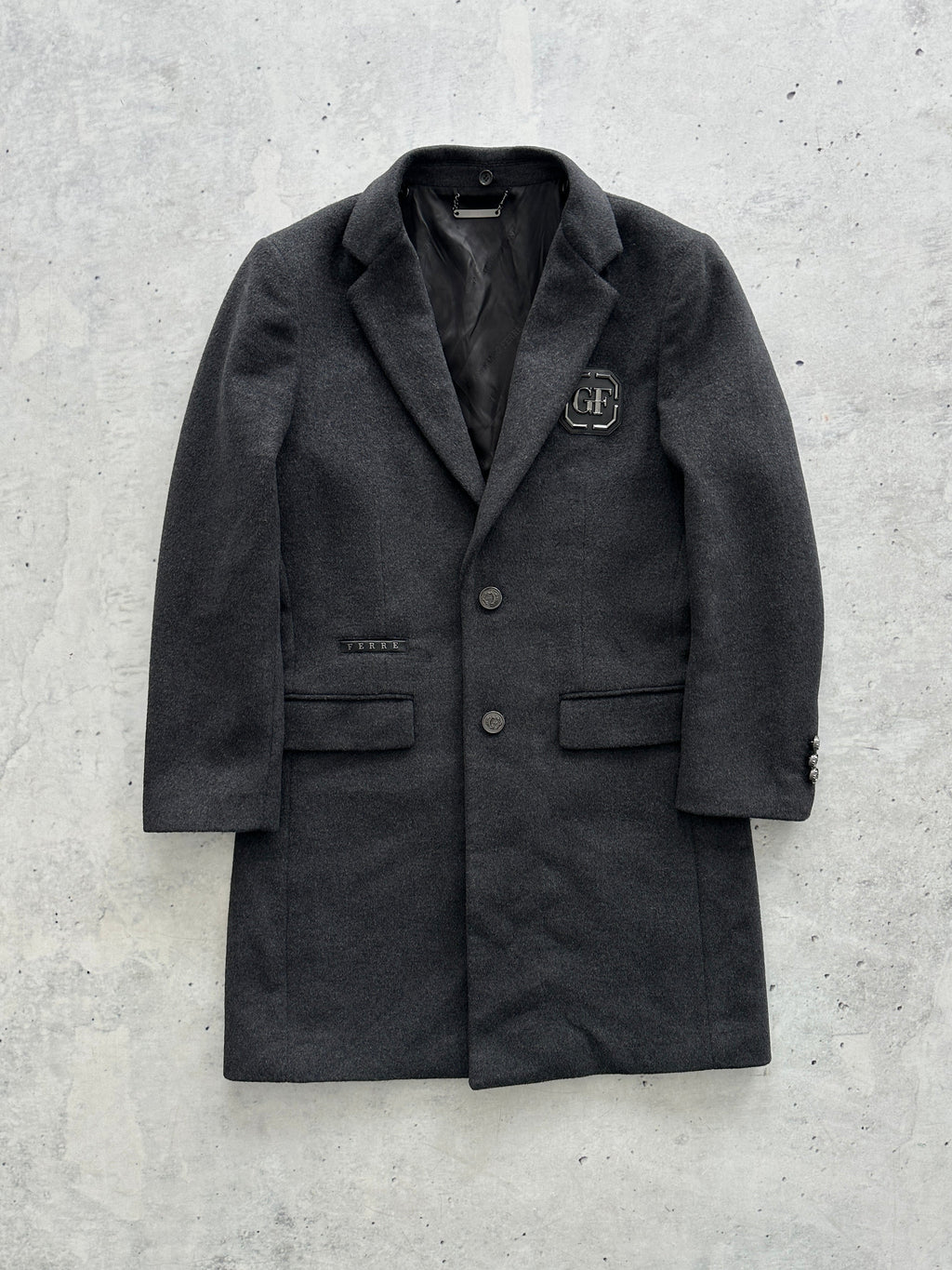 Gianfranco Ferré Wool Detachable Hooded Coat (M)