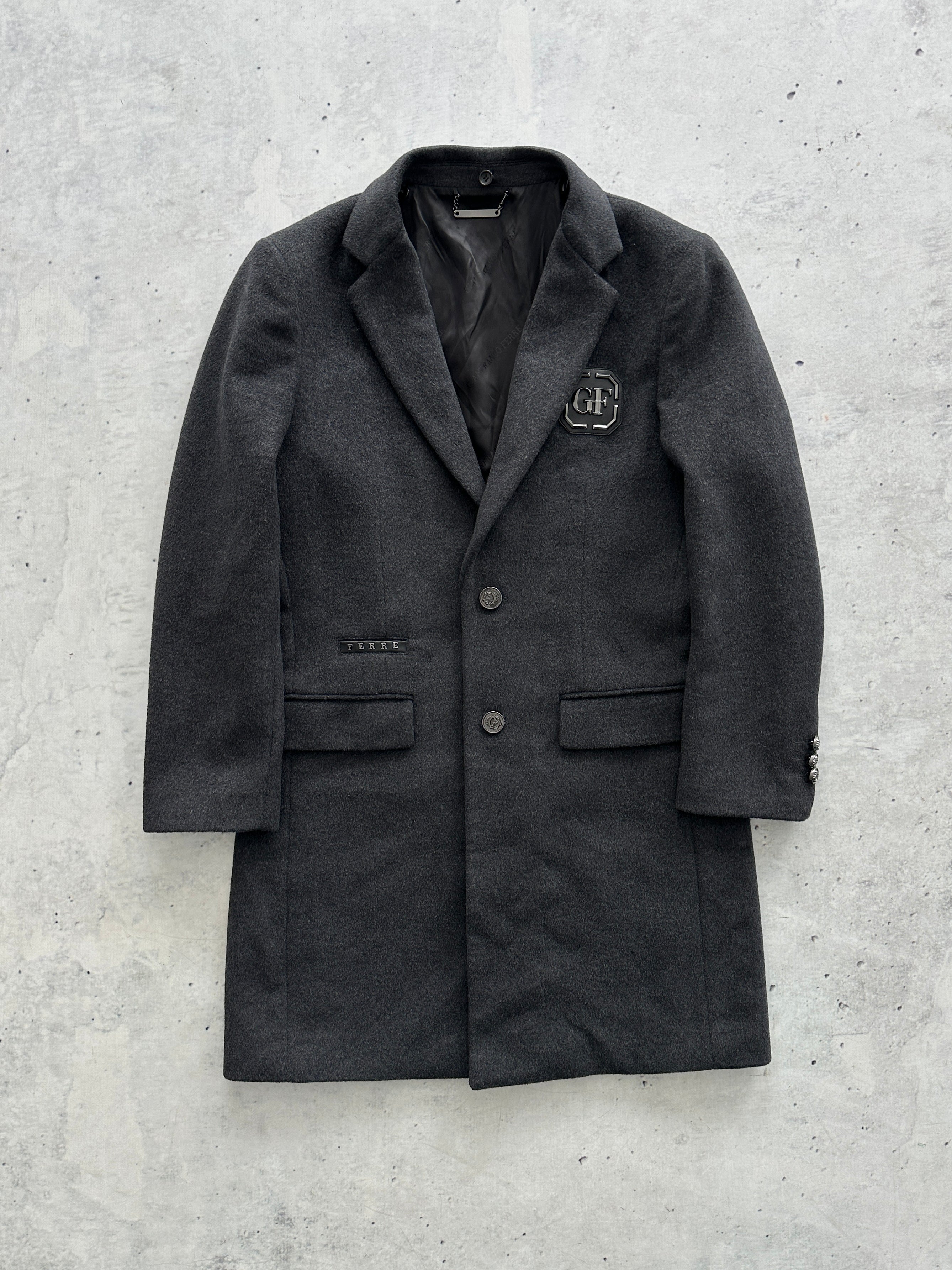 Gianfranco Ferré Wool Detachable Hooded Coat (M)