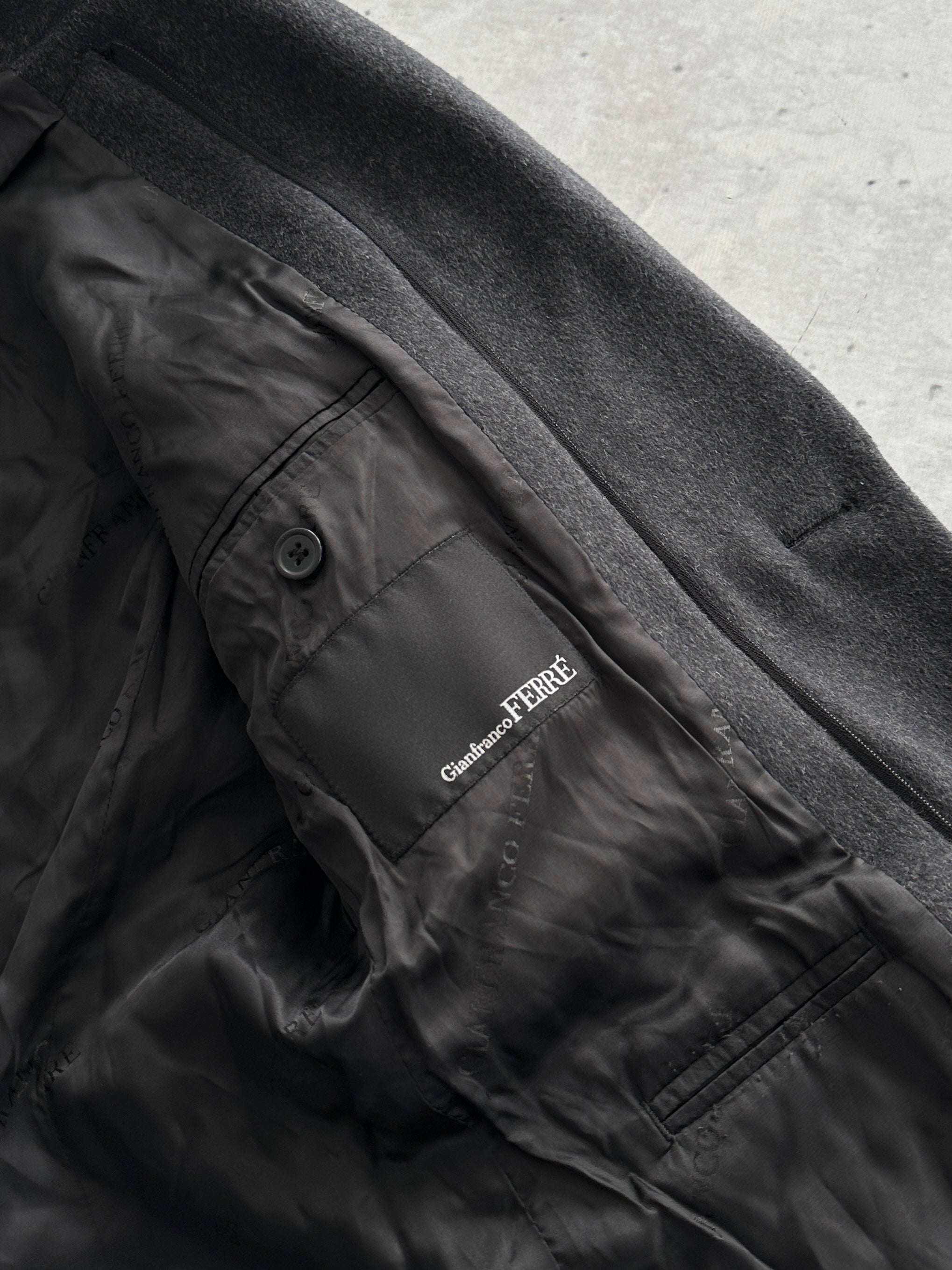 Gianfranco Ferré Wool Detachable Hooded Coat (M)