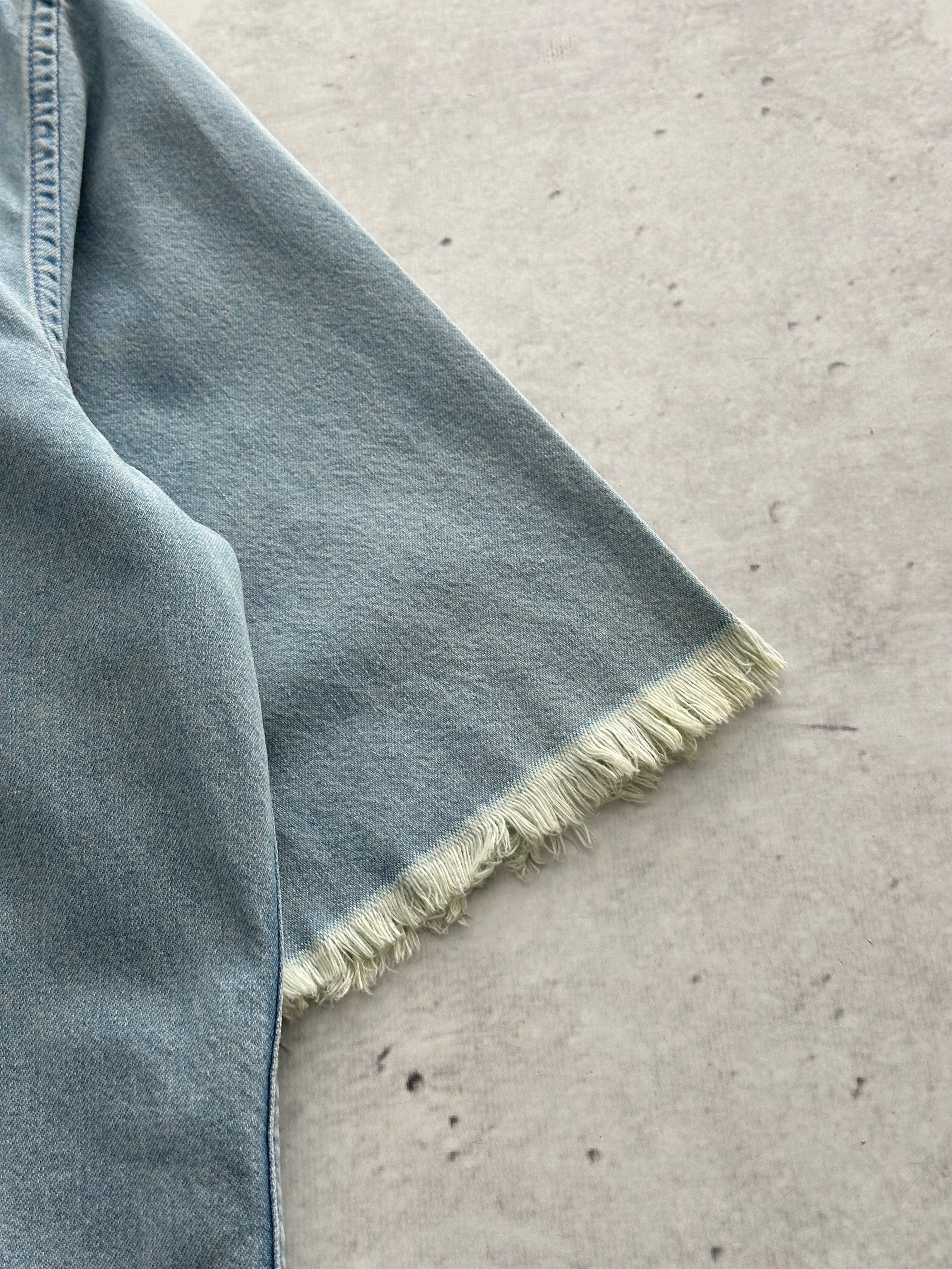 Balenciaga Raw Edge Spell Out Denim Shirt (L)