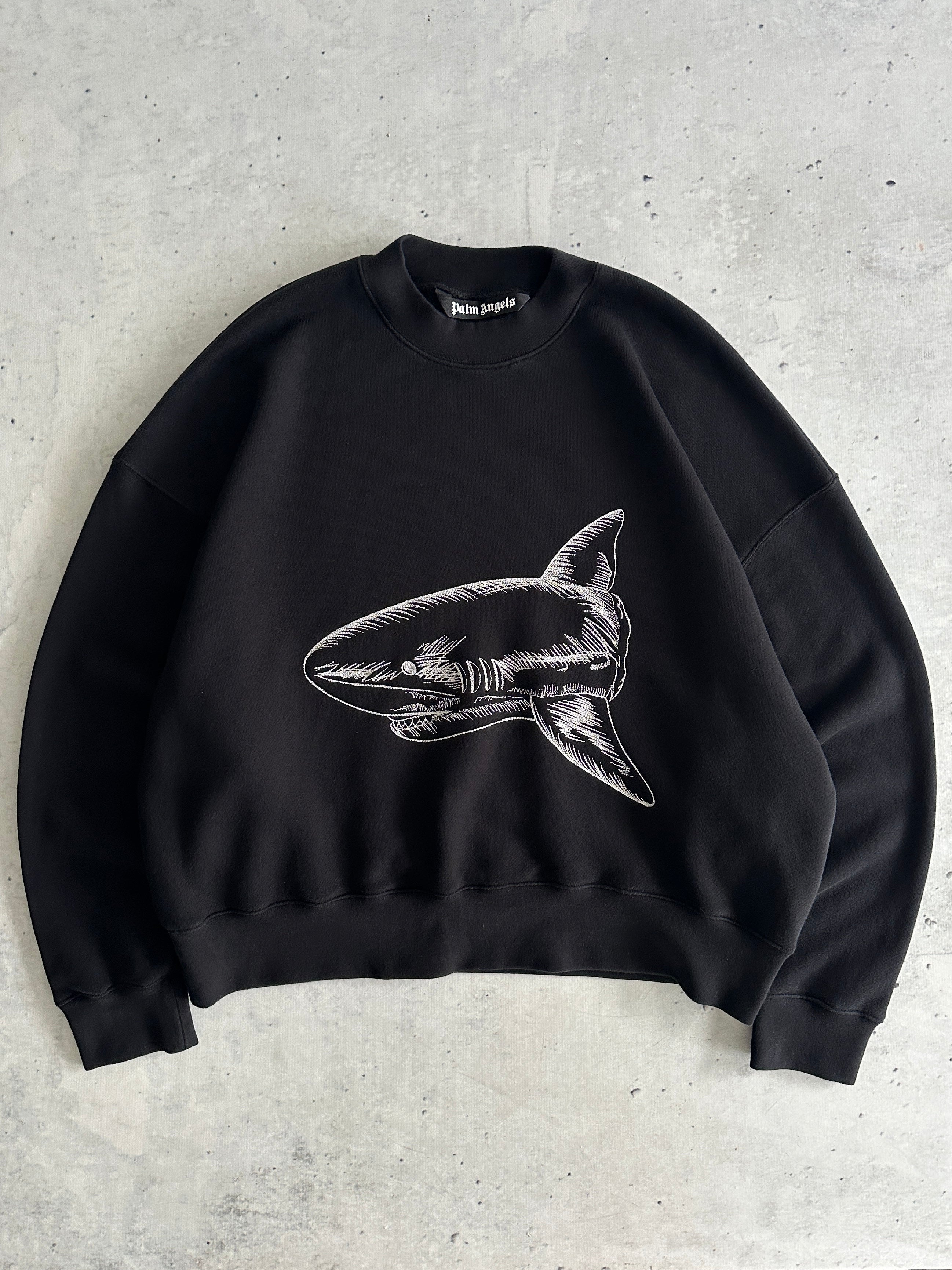 Palm Angels Split Shark Heavyweight Crewneck Sweatshirt (L)