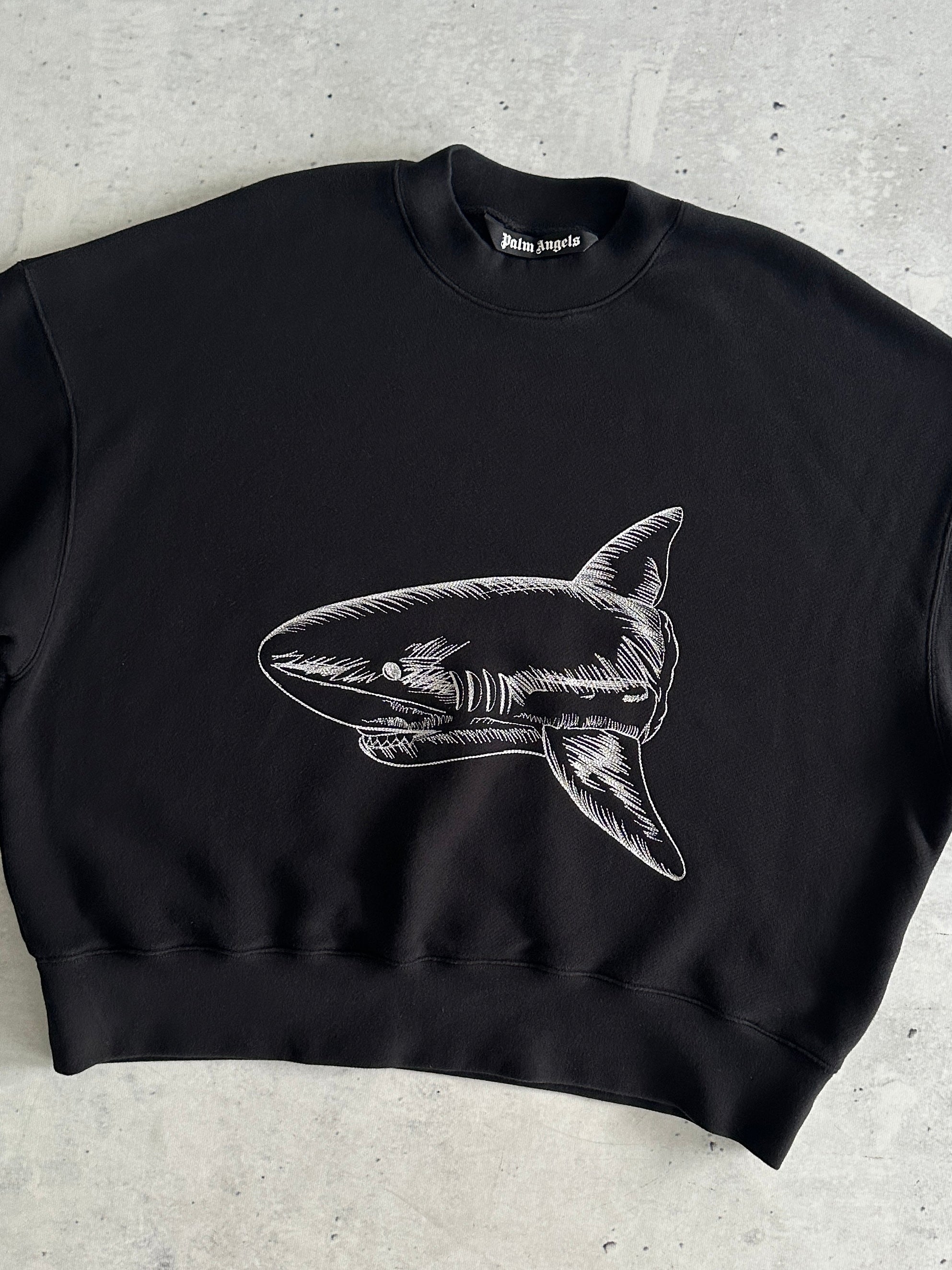 Palm Angels Split Shark Heavyweight Crewneck Sweatshirt (L)