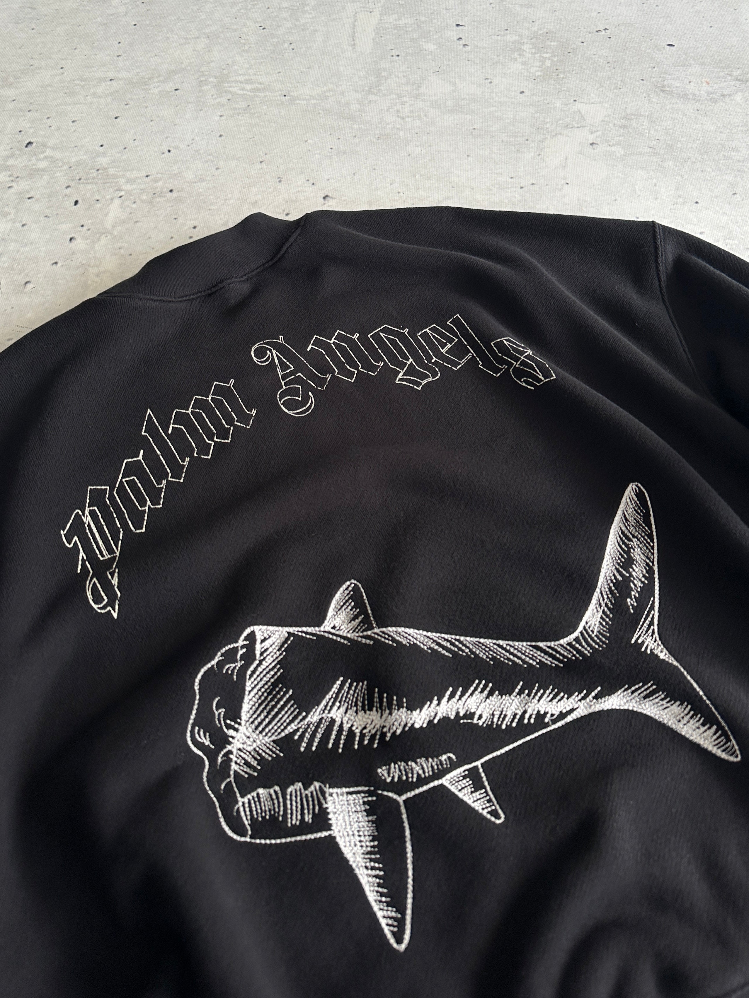 Palm Angels Split Shark Heavyweight Crewneck Sweatshirt (L)