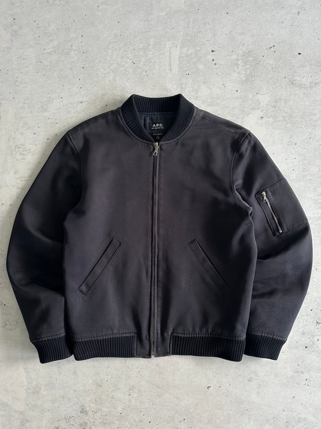 A.P.C. Zip Up MA-1 wool lined Bomber Jacket (S)
