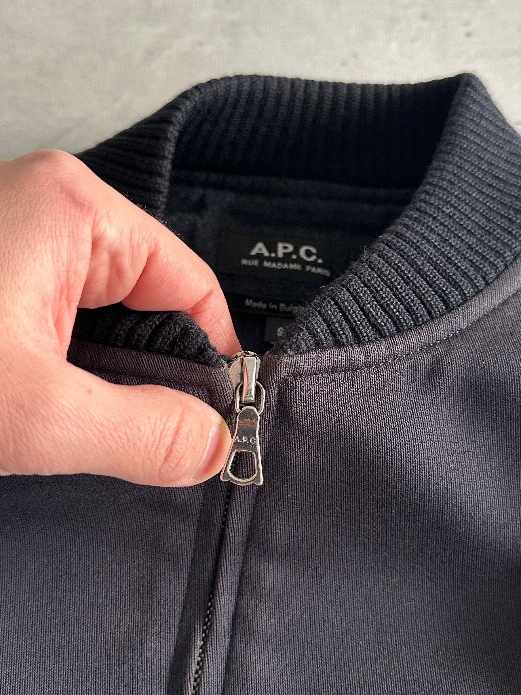 A.P.C. Zip Up MA-1 wool lined Bomber Jacket (S)