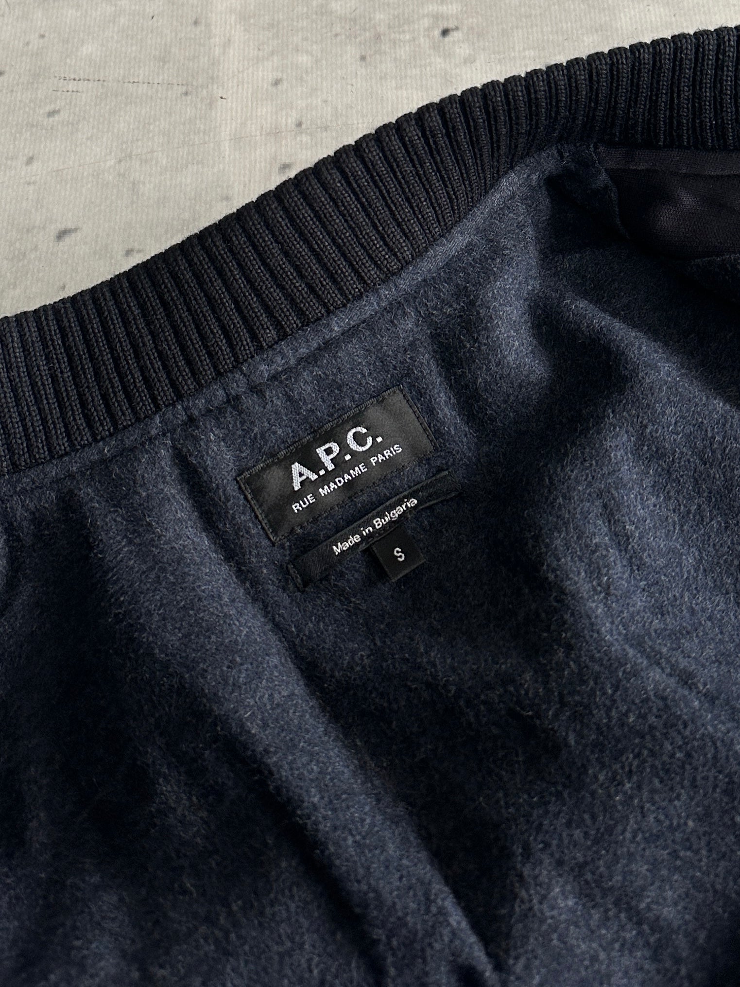 A.P.C. Zip Up MA-1 wool lined Bomber Jacket (S)