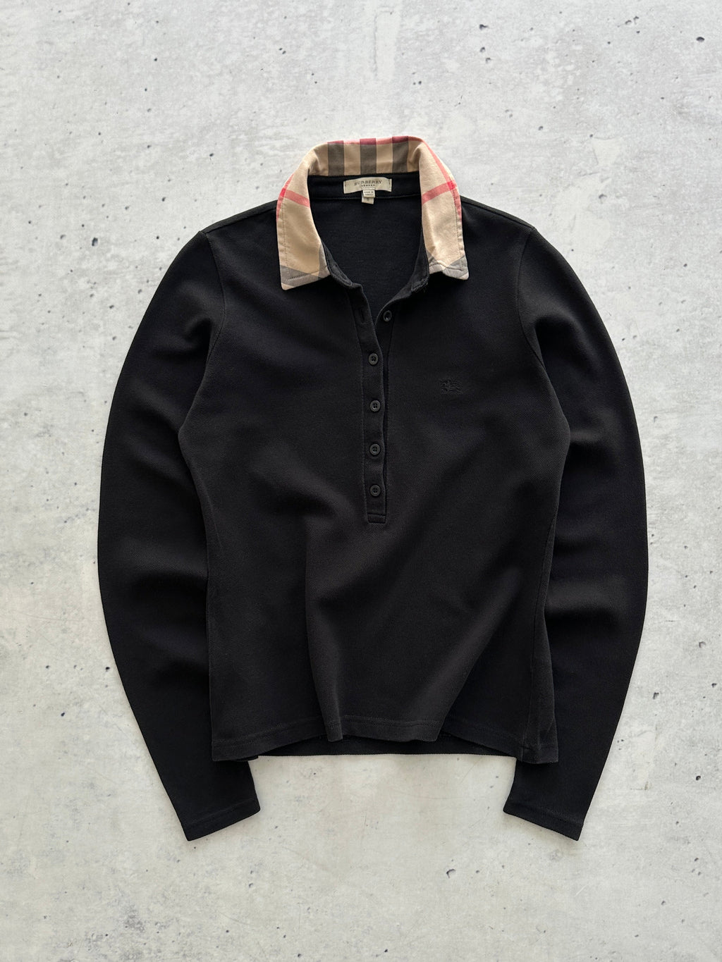 Burberry Nova Check Long Sleeve Polo Shirt (Women's S)
