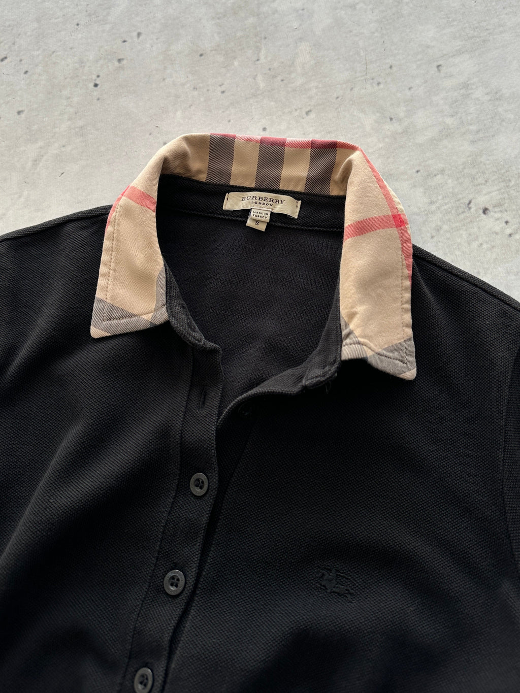 Burberry Nova Check Long Sleeve Polo Shirt (Women's S)