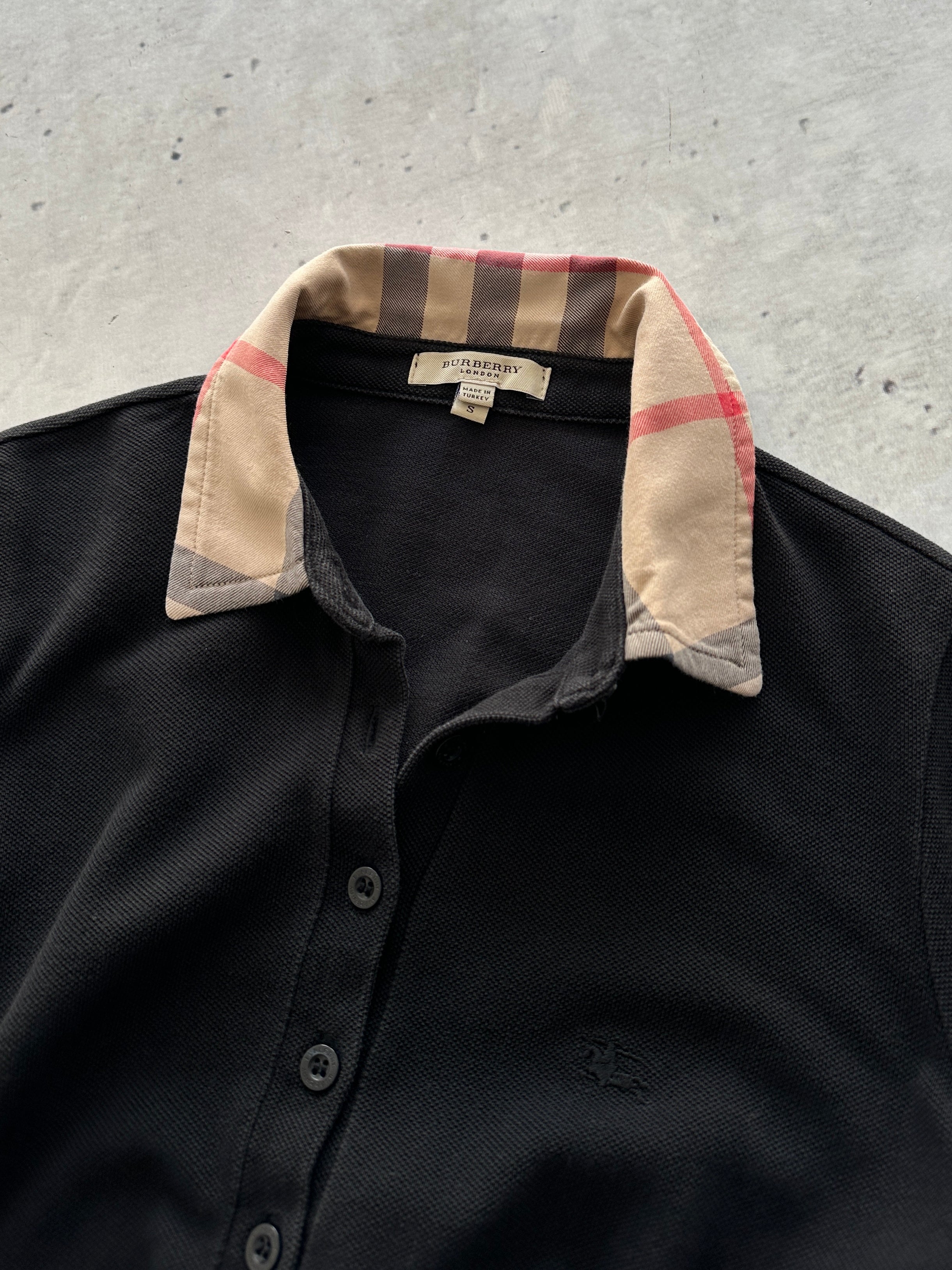 Burberry Nova Check Long Sleeve Polo Shirt (Women's S)