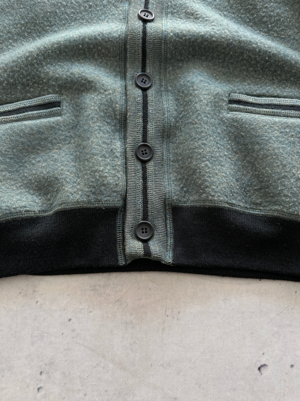 Vintage YSL Wool / Fleece Embroidered Logo Cardigan (L)
