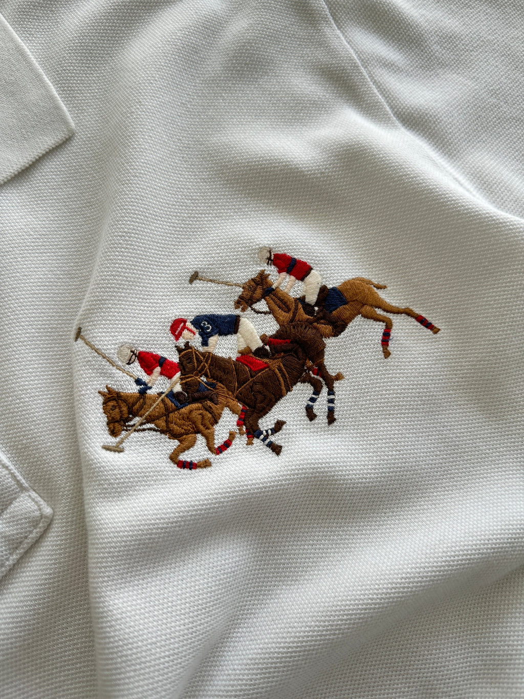 Ralph Lauren Triple Pony Big Logo Long Sleeve Polo Shirt (XL)